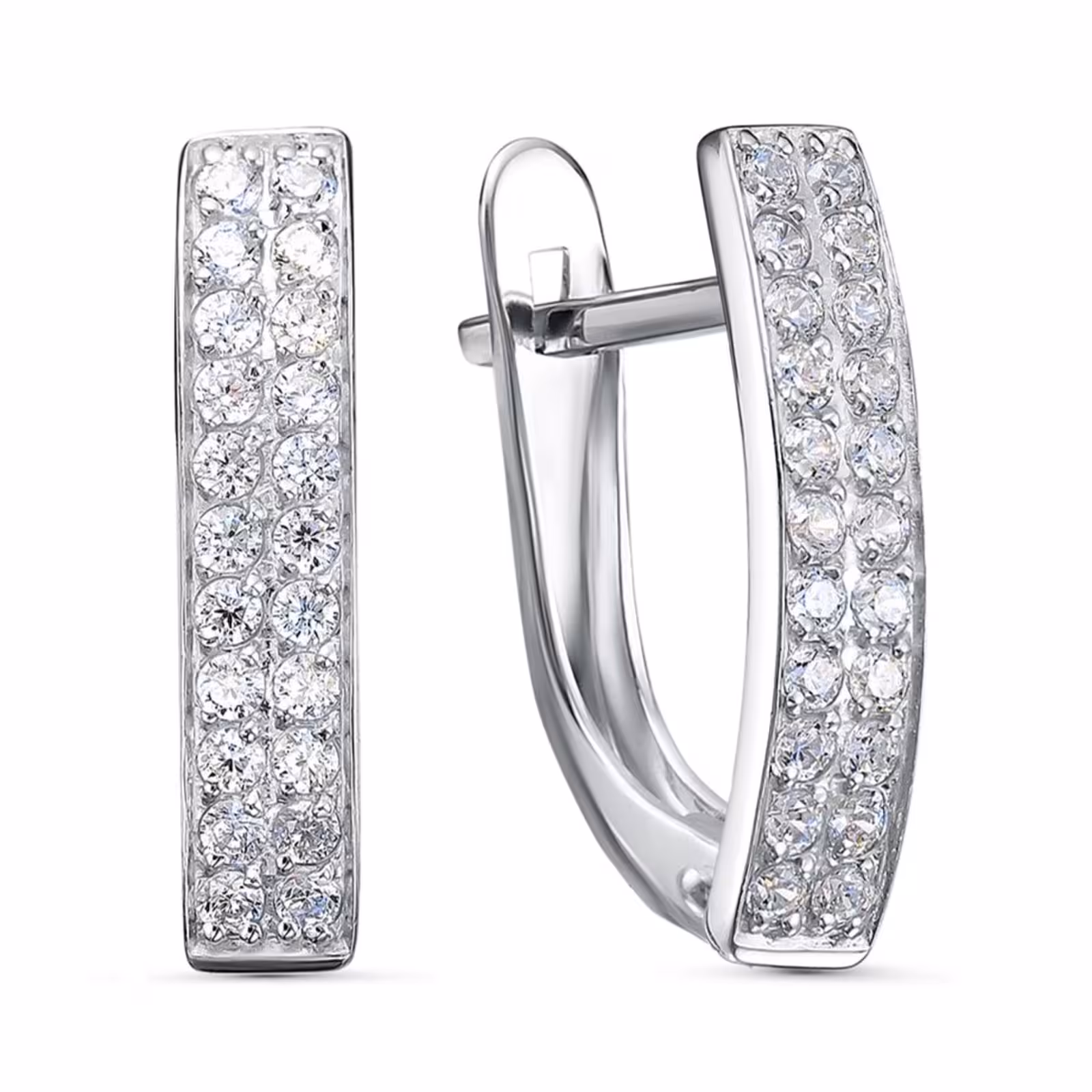 Серьги из серебра с фианитами