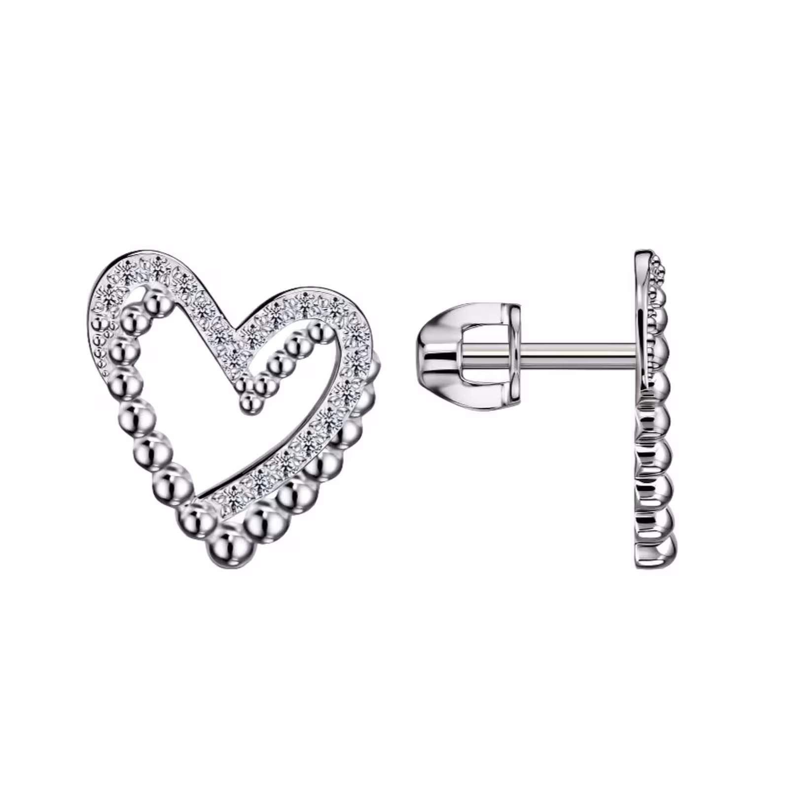Серьги из серебра с фианитами