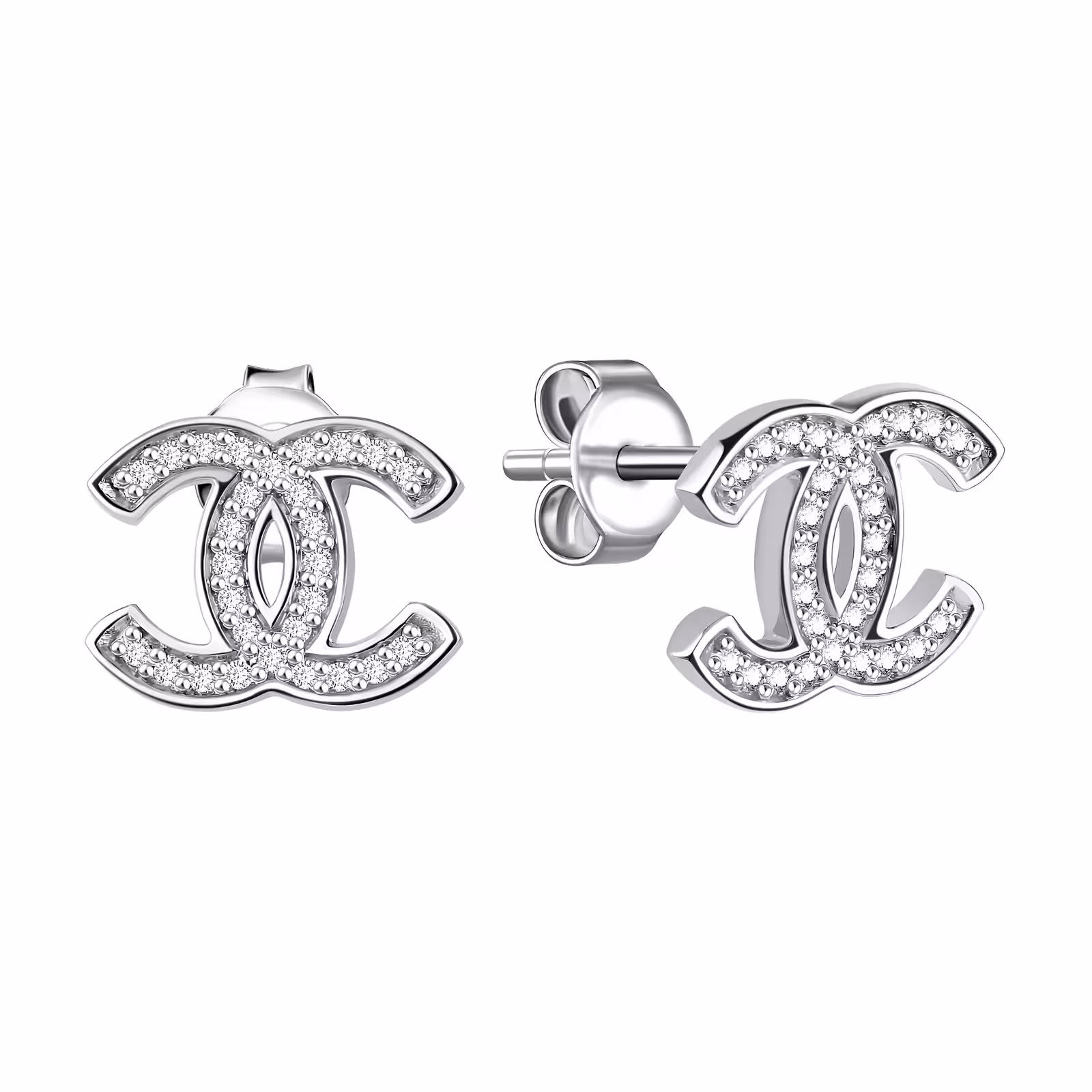 Серьги из серебра с фианитами