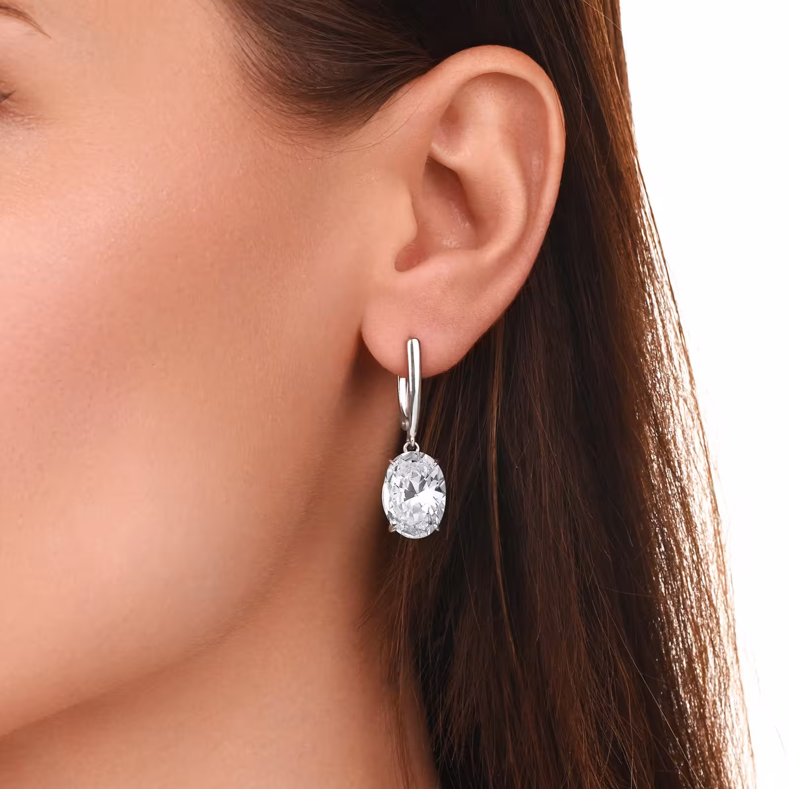Серьги из серебра с фианитами — фото 2