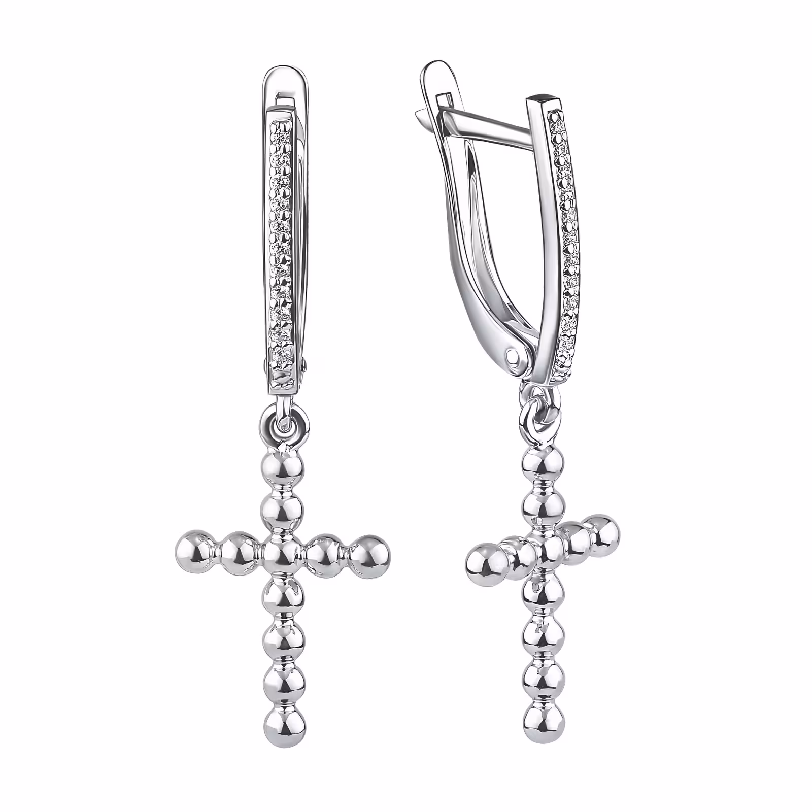 Серьги из серебра с фианитами