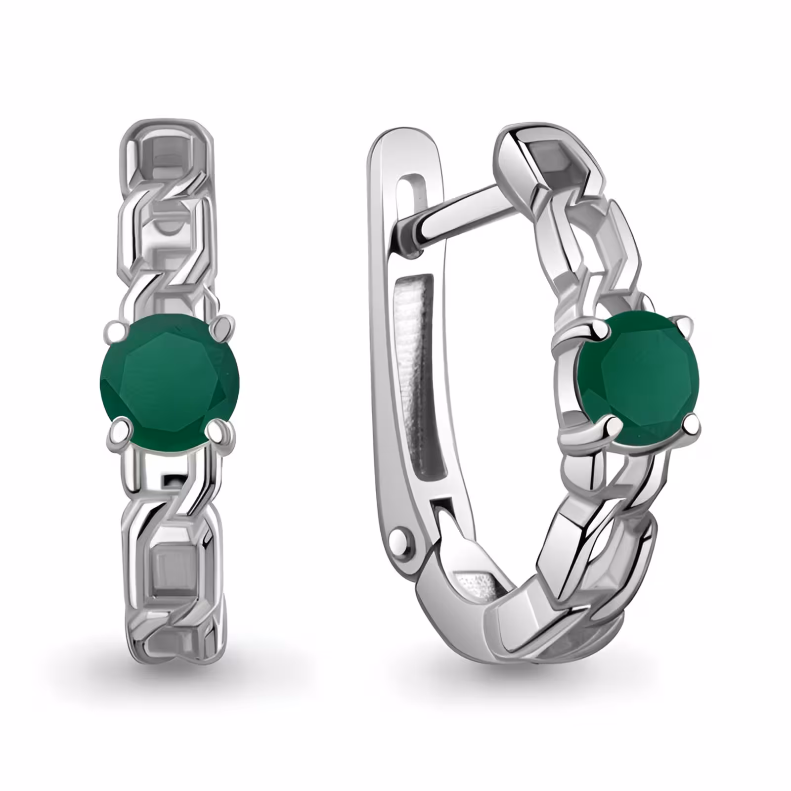 Серьги из серебра с агатами