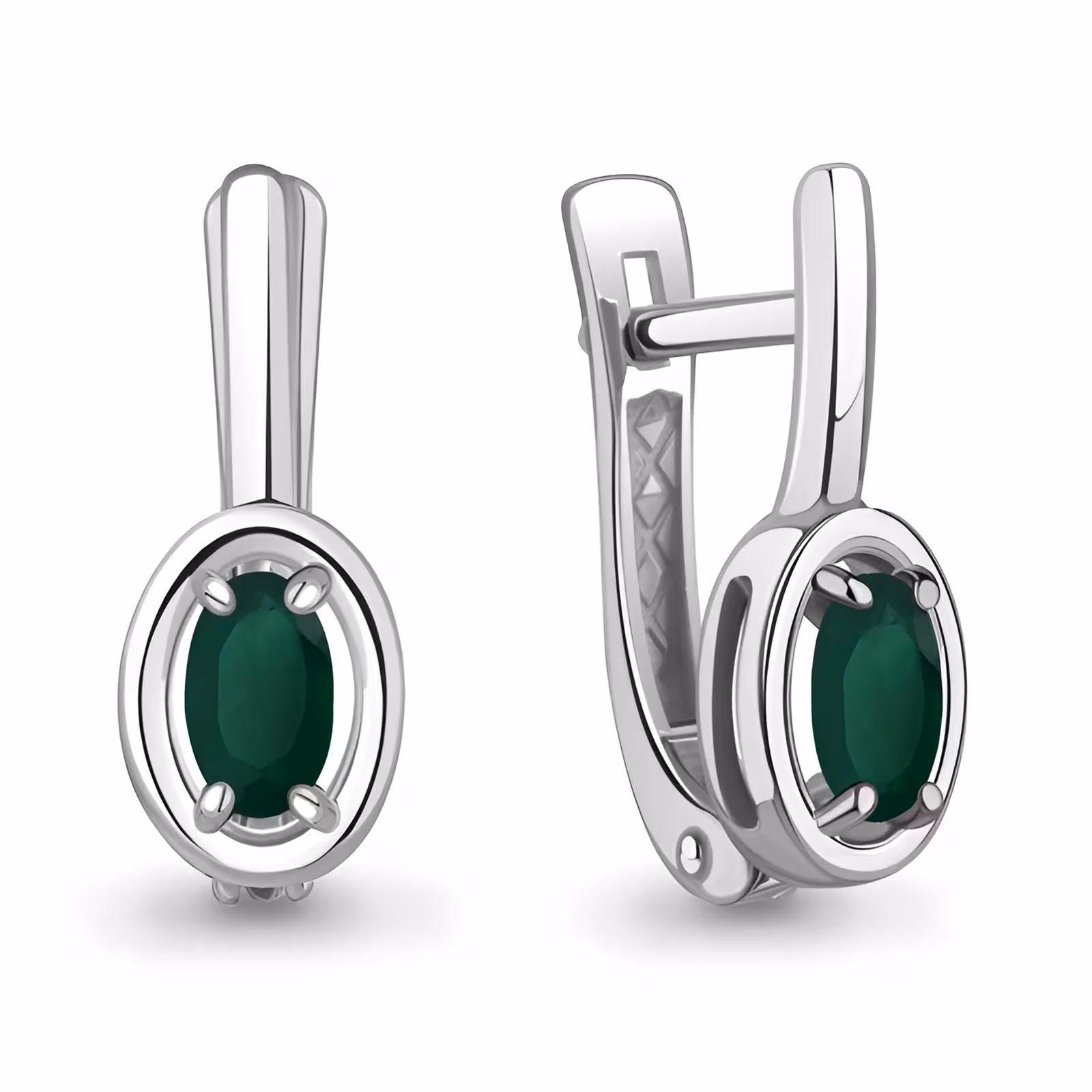 Серьги из серебра с агатами