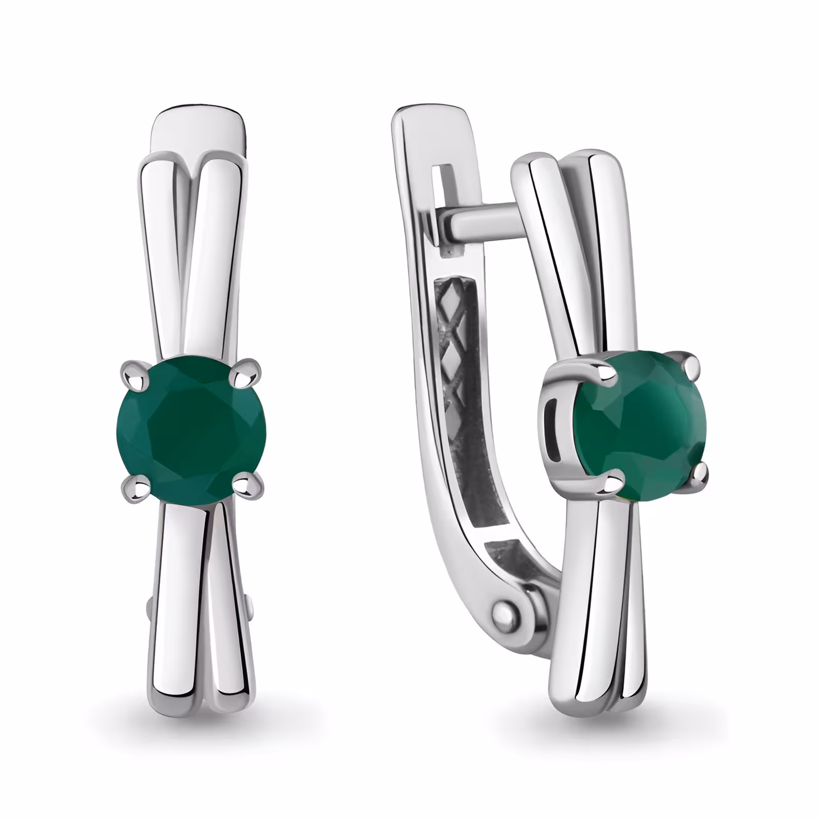 Серьги из серебра с агатами