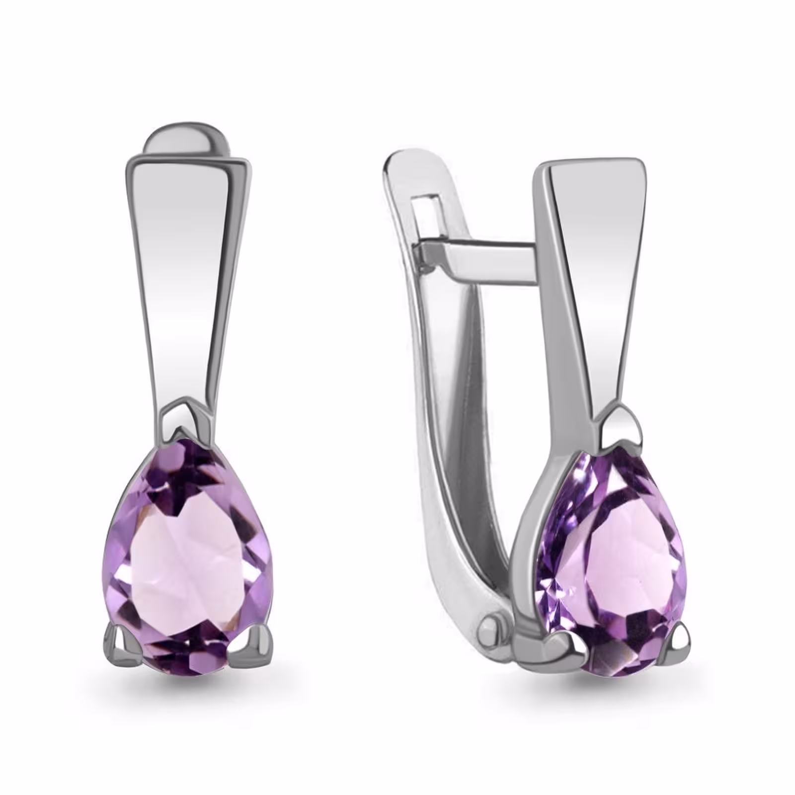 Серьги из серебра с аметистами