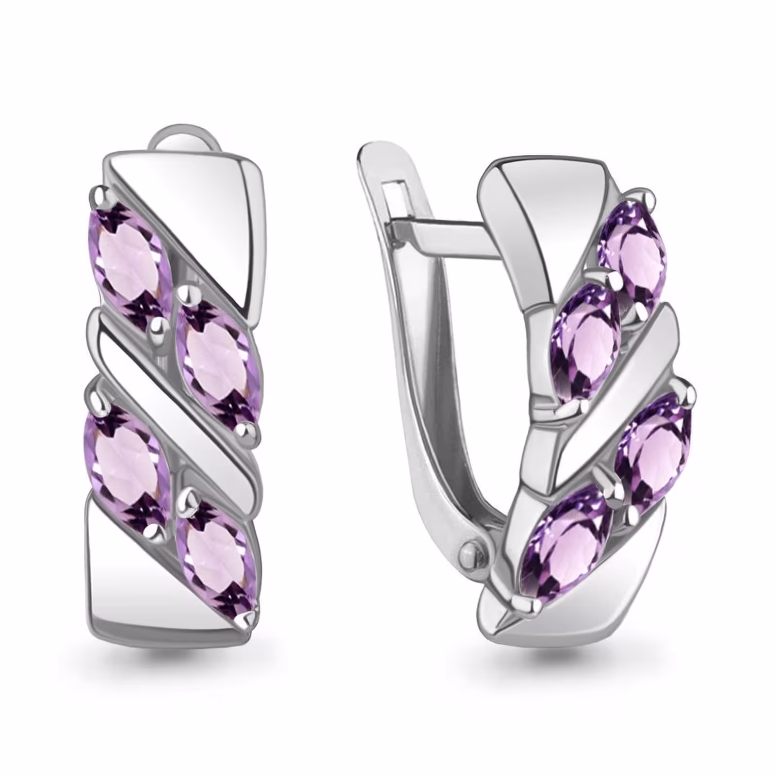 Серьги из серебра с аметистами