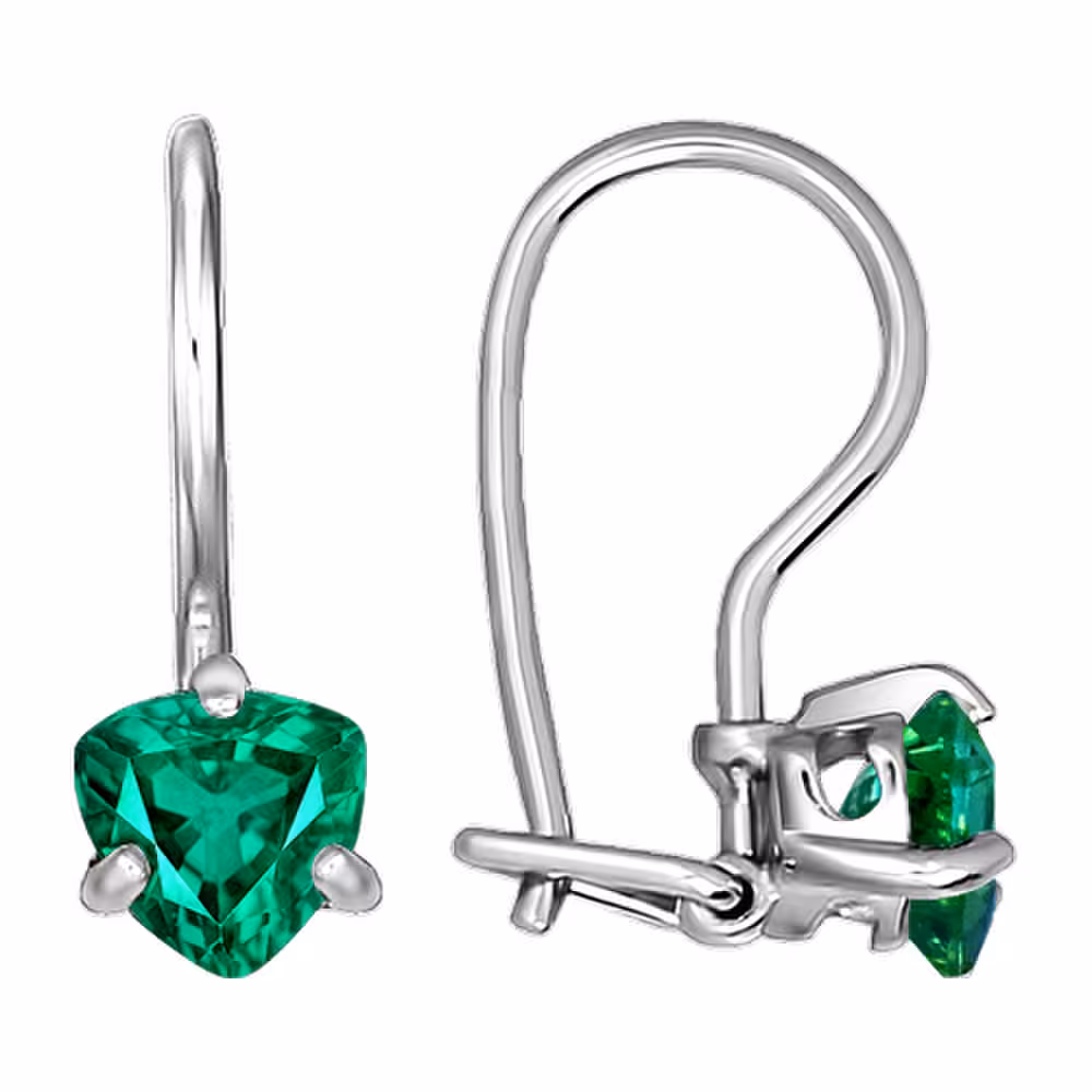Серьги из серебра с фианитами
