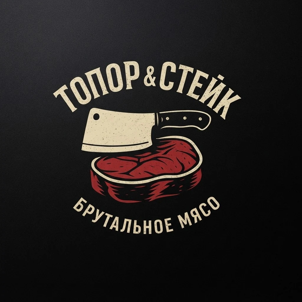 Логотип Топор & Стейк — брутальное мясо
