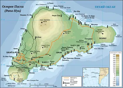 Топографическая карта острова Пасхи