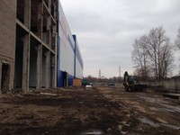 Работа экскаватора на Московском шоссе