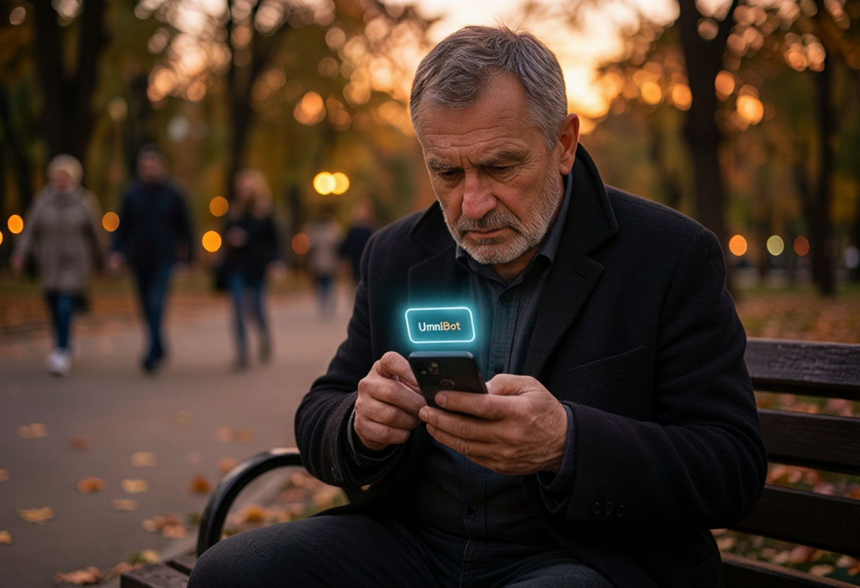 Интерфейс системы управления чат‑ботами UmniBot, демонстрирующий возможности настройки и мониторинга ботов в мессенджере MAX