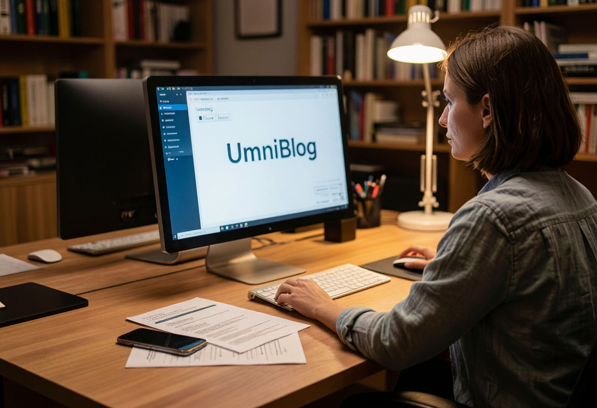На изображении показано, как с помощью UmniBlog можно легко и регулярно публиковать статьи в блоге, улучшая SEO-позиции сайта и привлекая больше посетителей