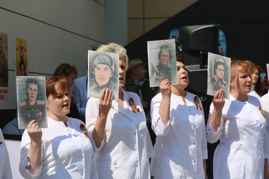 Фото В Новосибирском областном клиническом госпитале ветеранов-пациентов поздравили с 77-летием Победы 21