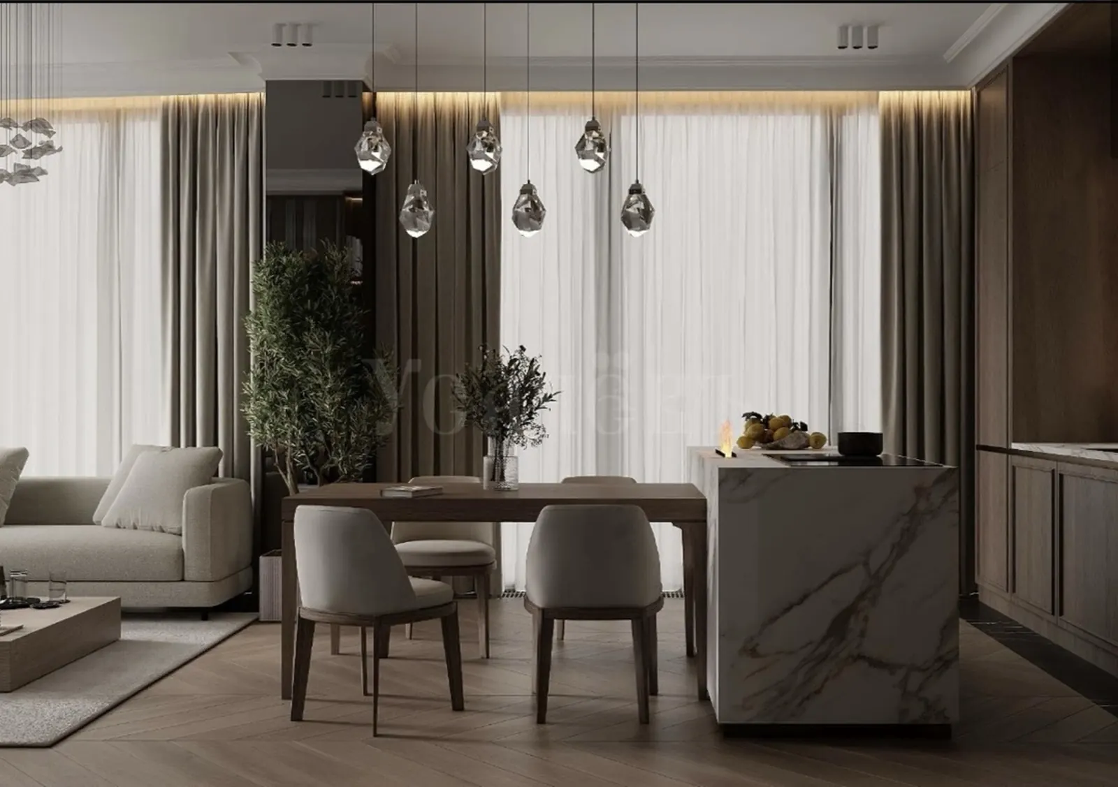 4-комнатная квартира 124,1 м² в ЖК «HIGH LIFE»