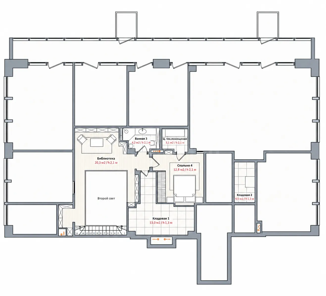 5-комнатная квартира 338 м² в ЖК «Садовые кварталы»
