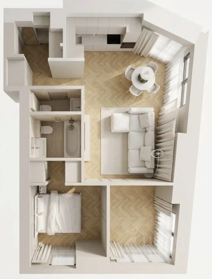 2-комнатная квартира 60 м² в ЖК «Архитектор»
