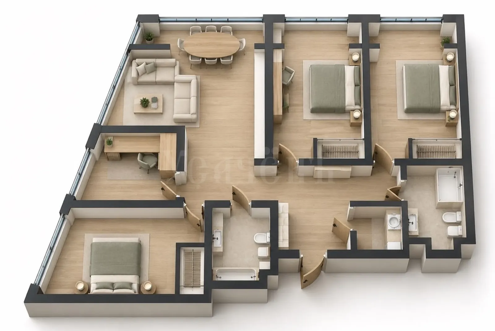 4-комнатная квартира 150,5 м² в ЖК «Sky House»