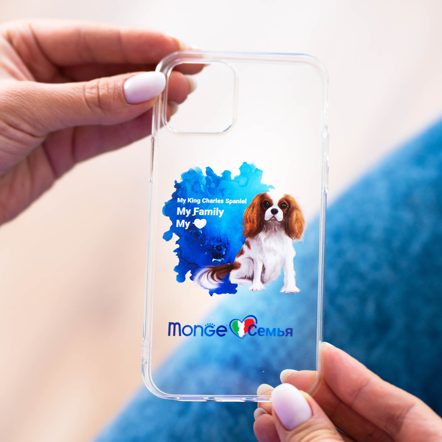 Чехол для телефона Monge семья модель iPhone 13 кинг-чарльз-спаниель