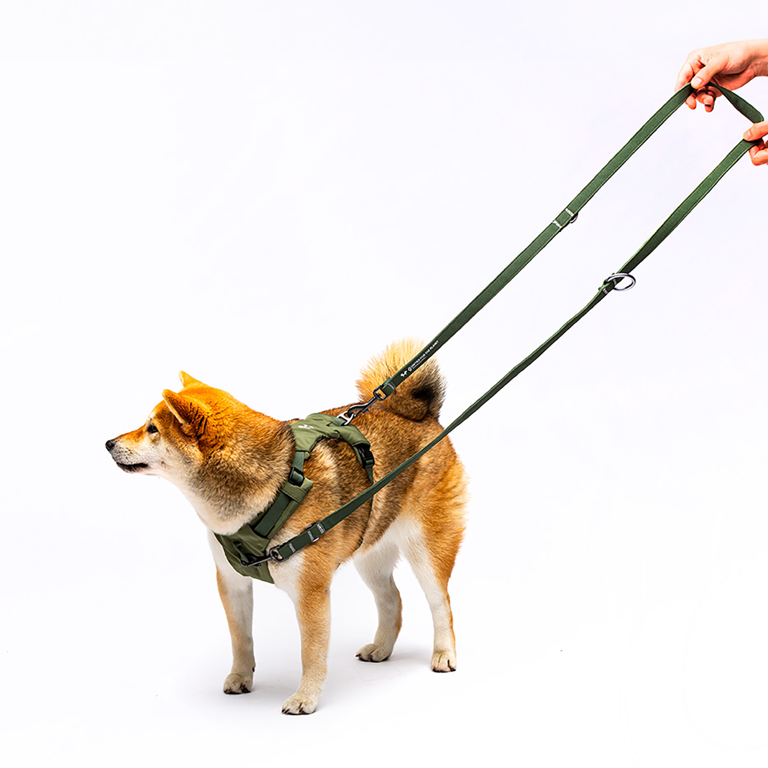 Поводок-перестежка United Pets для собак Citylife 2 х 200 см хаки