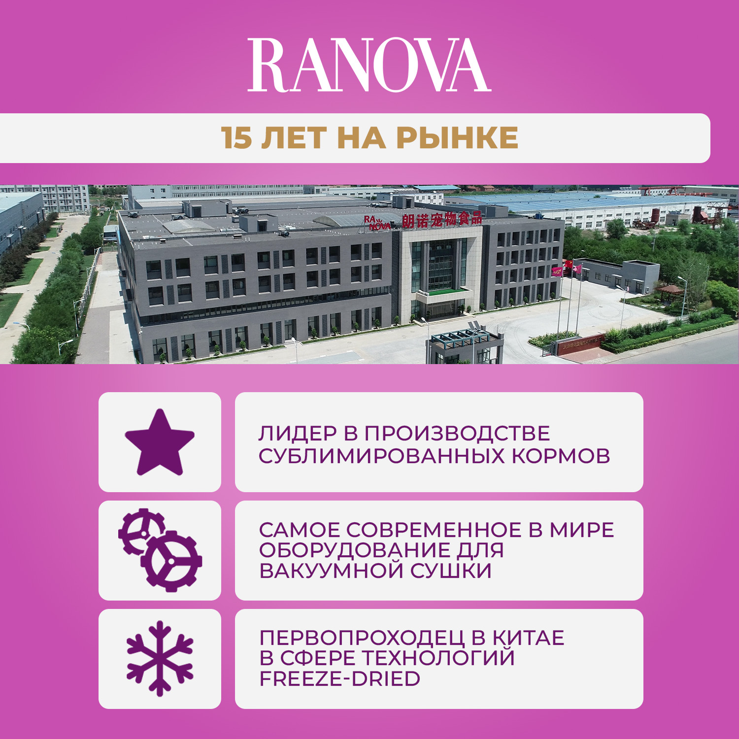 Лакомство Ranova для собак сублимированное Курица, 50 г