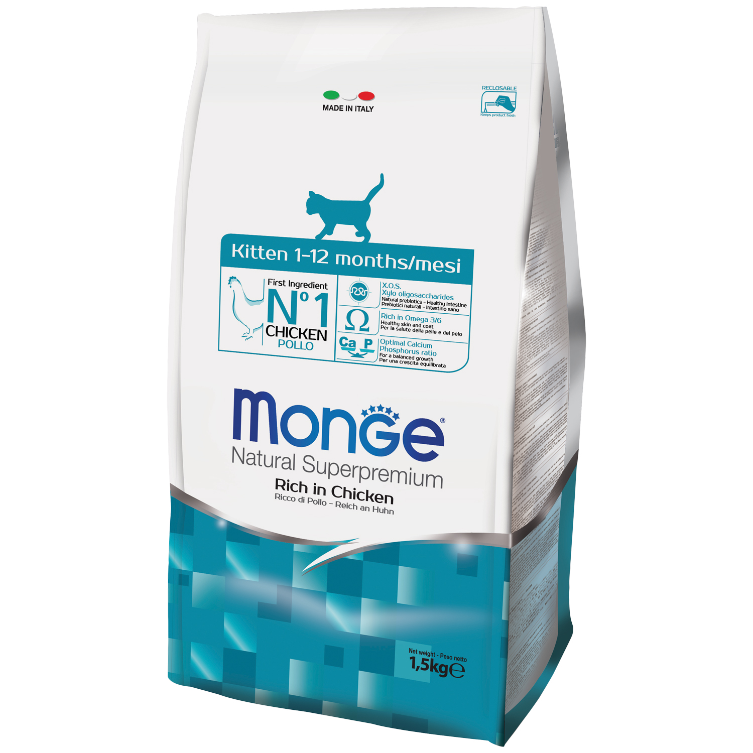 Сухой корм Monge Cat Daily Line для котят и беременных кошек, из курицы 1,5 кг