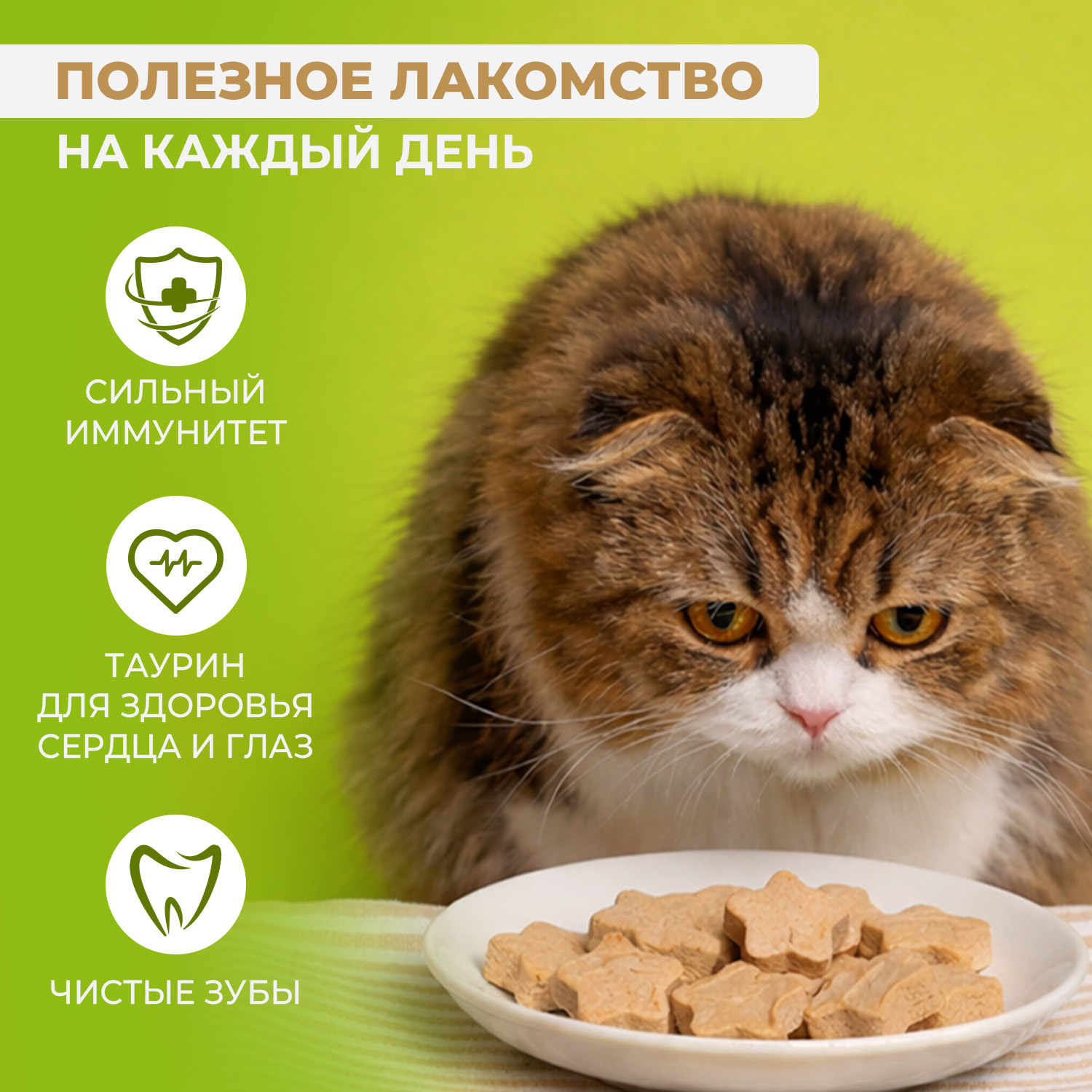 Лакомство Ranova для кошек сублимированное Звёздочка для зубов с курицей и морковью, 36 г