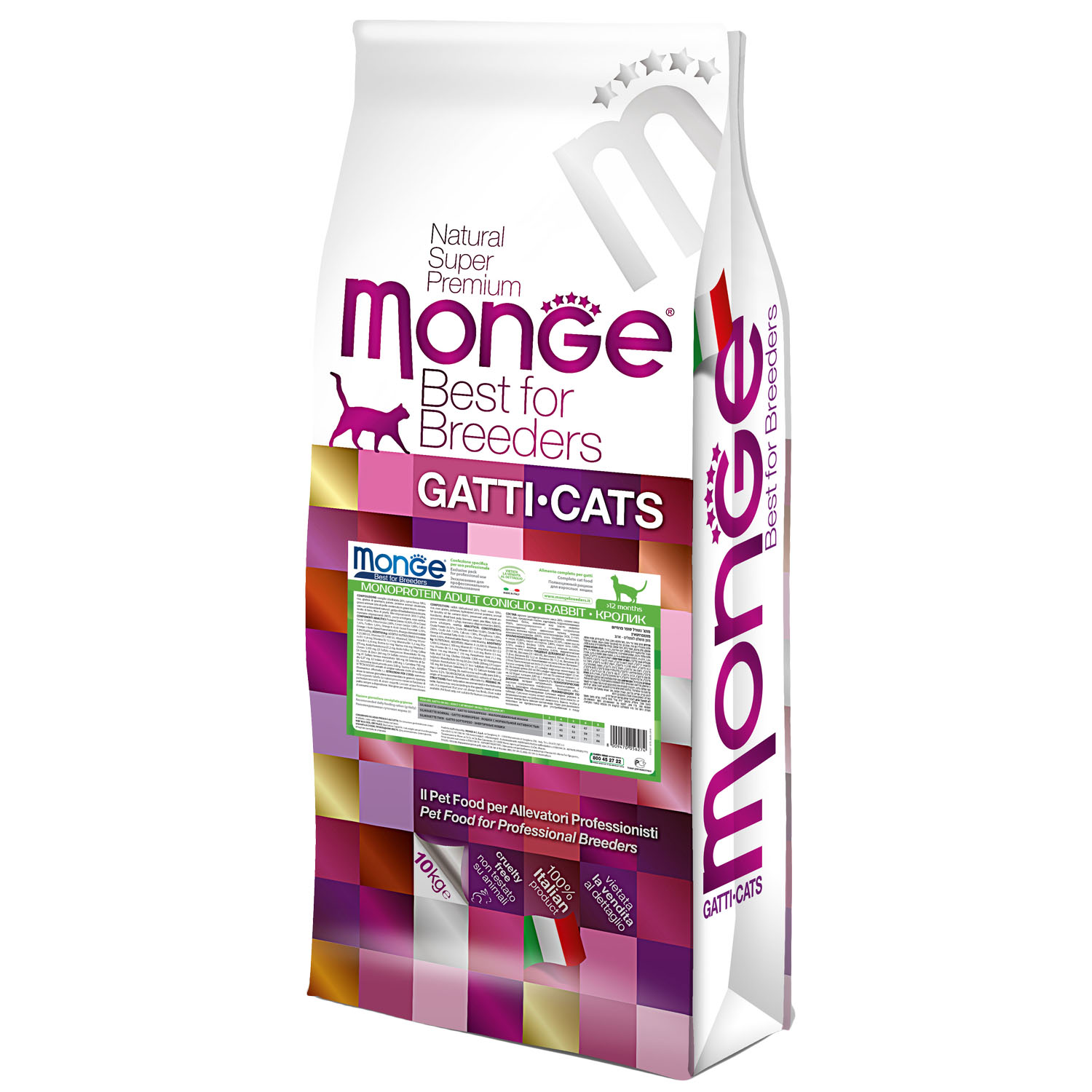 Monge PFB Cat Monoprotein корм для взрослых кошек с кроликом 10 кг