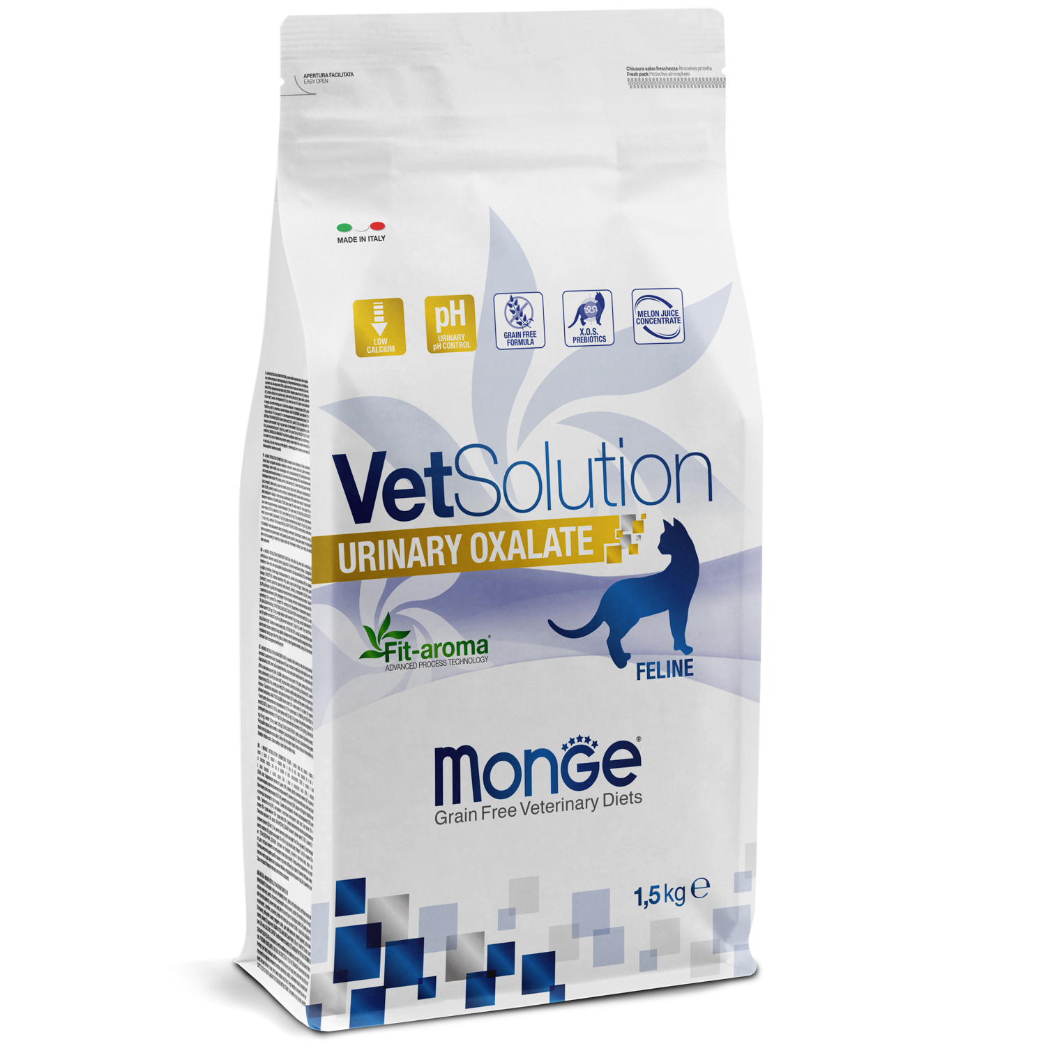 Ветеринарная диета Monge VetSolution Cat Urinary Oxalate Уринари Оксалат для кошек при заболеваниях мочеполовой системы и оксалатном течении МКБ 1,5 к