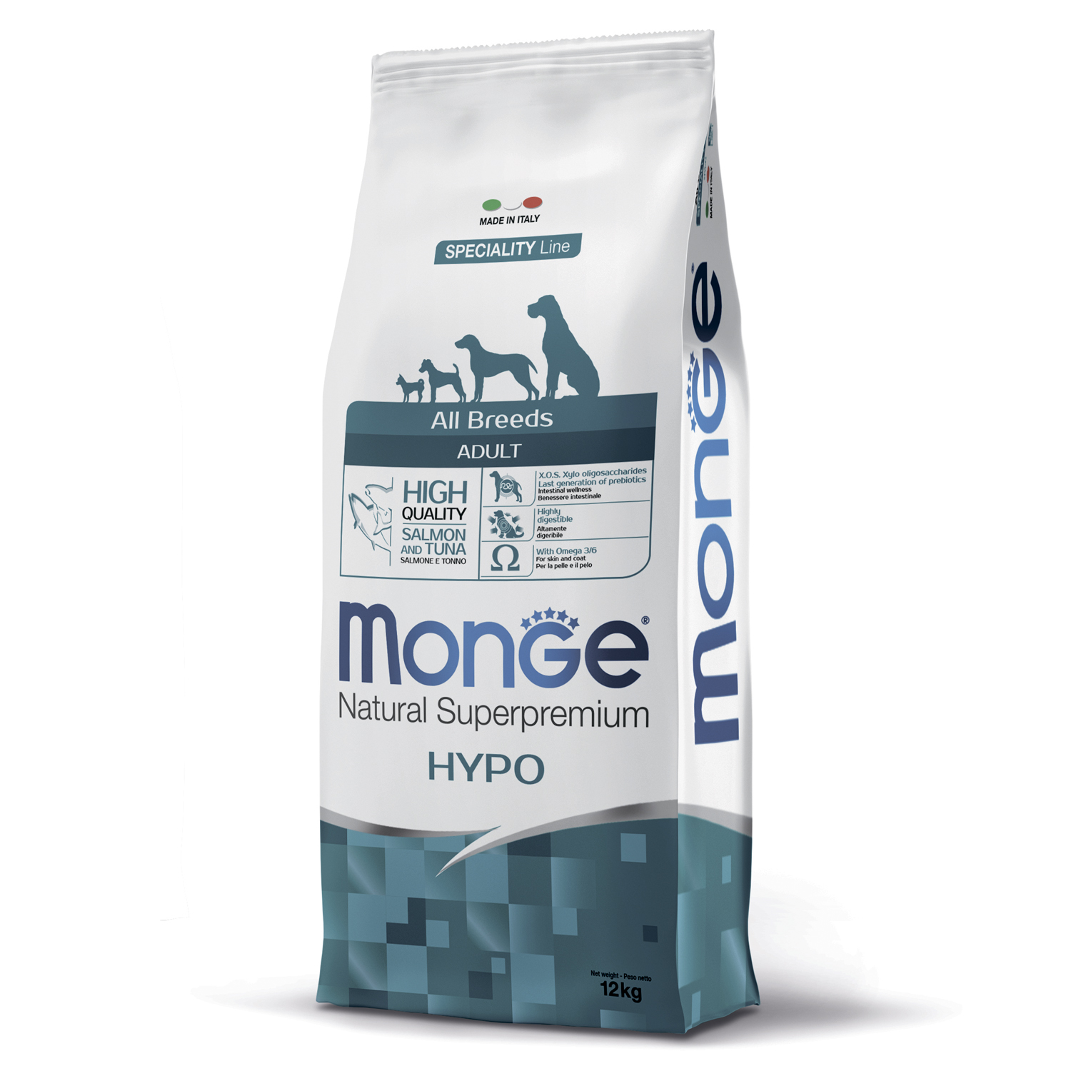 Сухой корм Monge Dog Speciality Line Hypo для взрослых собак, гипоаллергенный, лосось с тунцом 12 кг