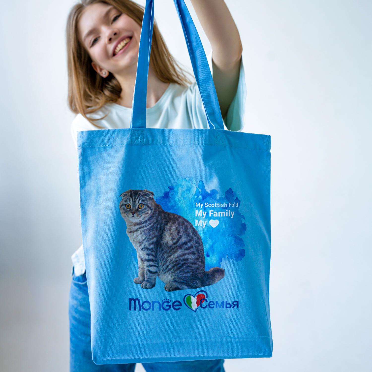 Monge Gift Shop collection 2023 шоппер Шотландская полосатая кошка