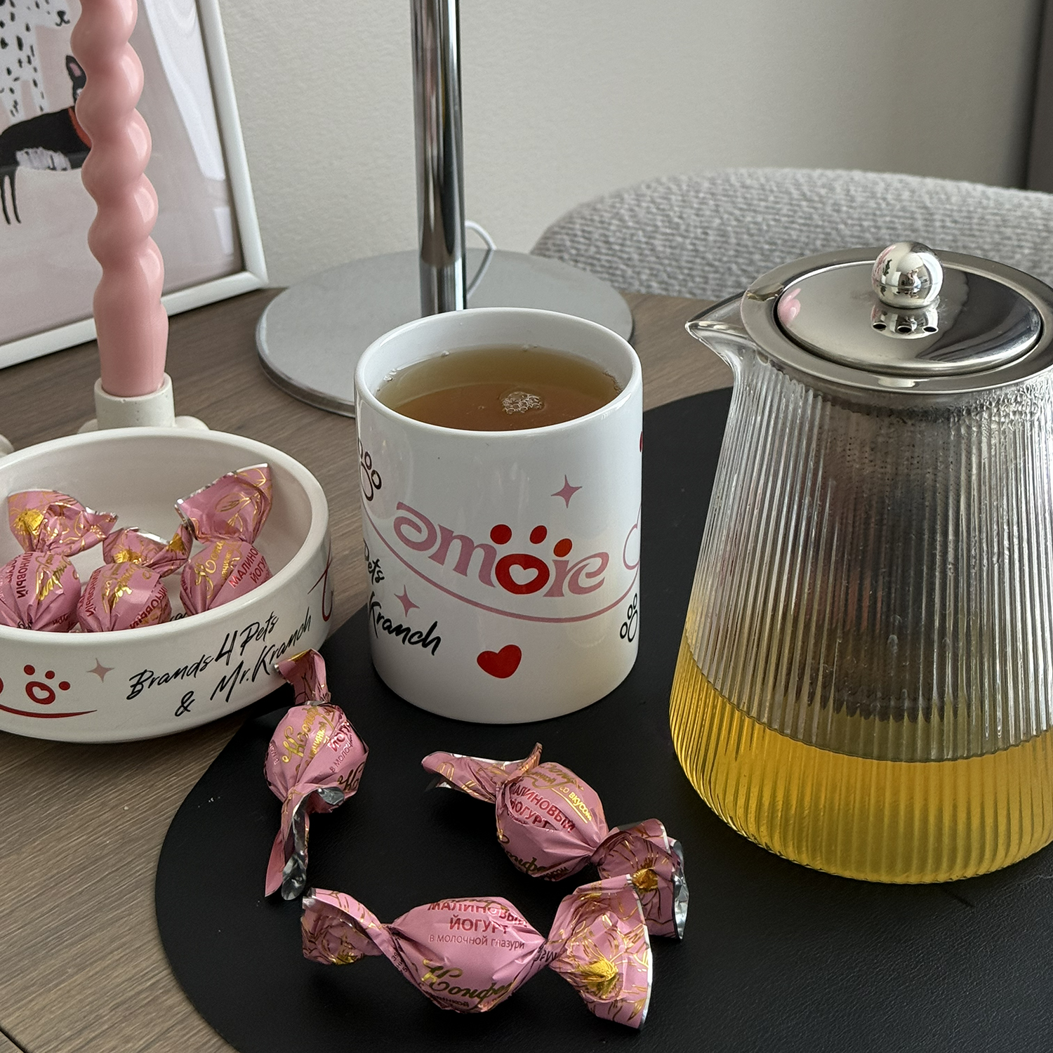 Лимитированная фарфоровая миска Mr.Kranch × Brands4Pets «Amore» 350 мл, белая