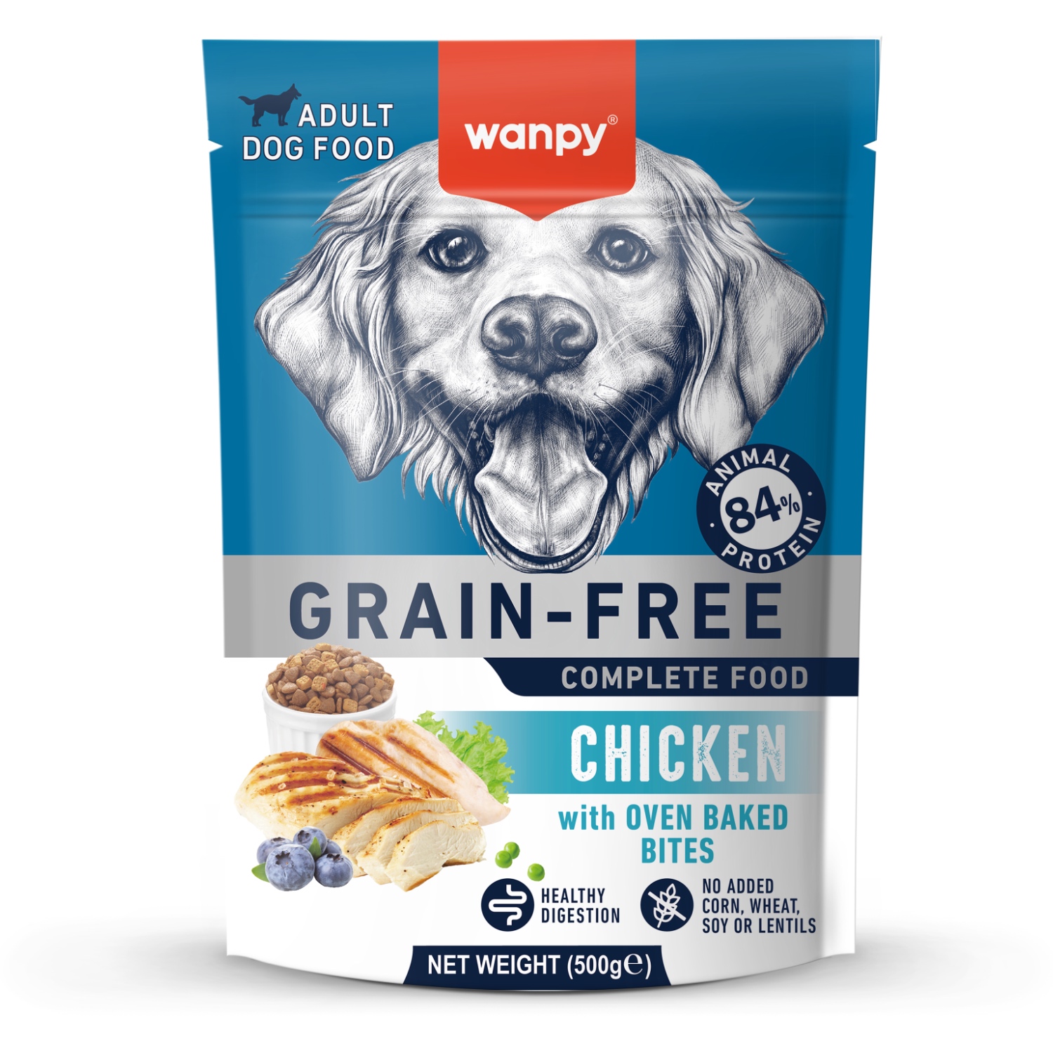 Сухой корм Wanpy Dog беззерновой с курицей для взрослых собак 500 г