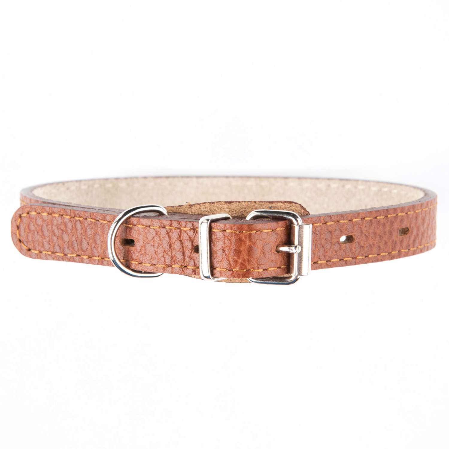 Ошейник Mr.Kranch для собак из натуральной кожи прямой 29-35см коричневый СКИДКА 50%