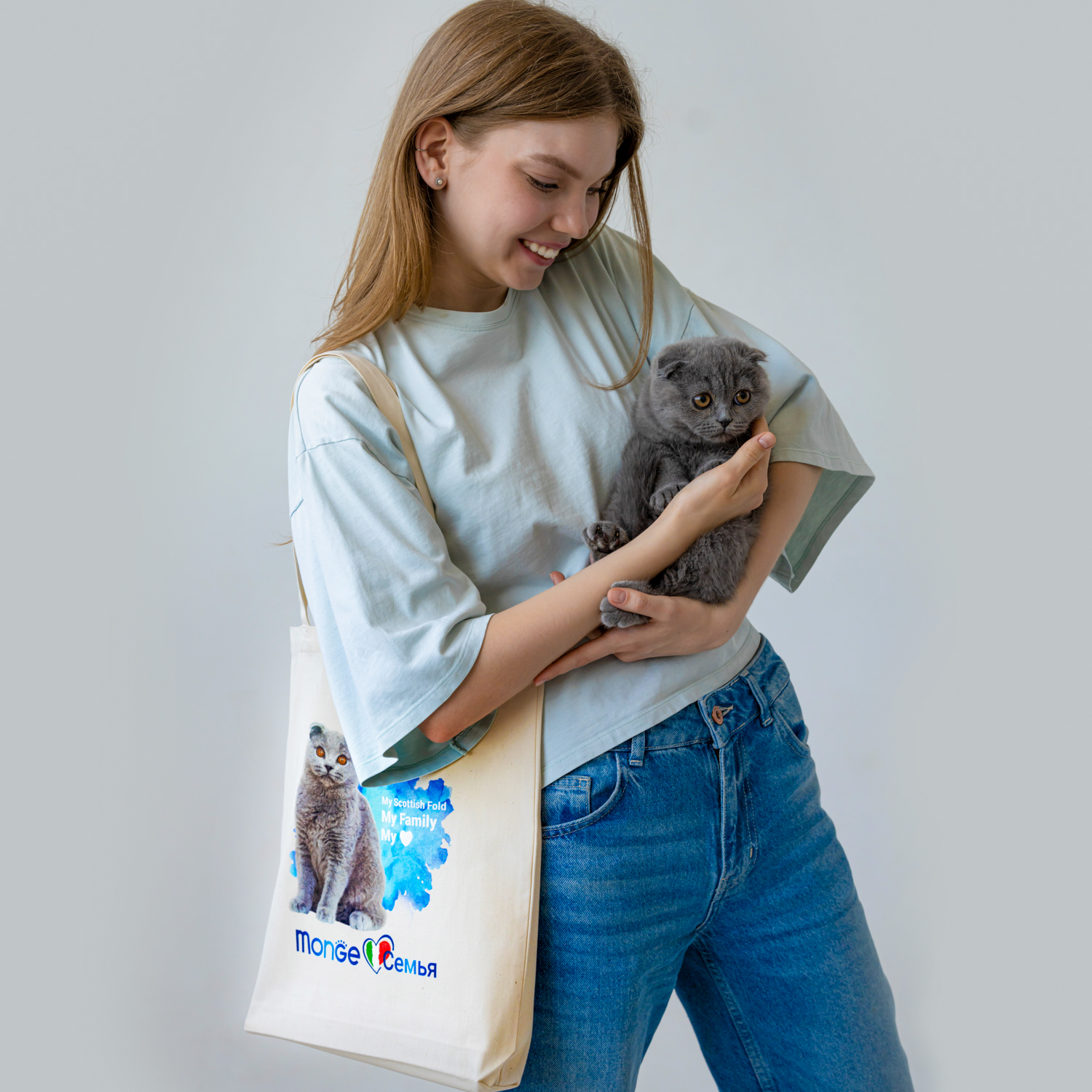 Monge Gift Shop collection 2023 шоппер Шотландская вислоухая кошка (Скоттиш фолд)