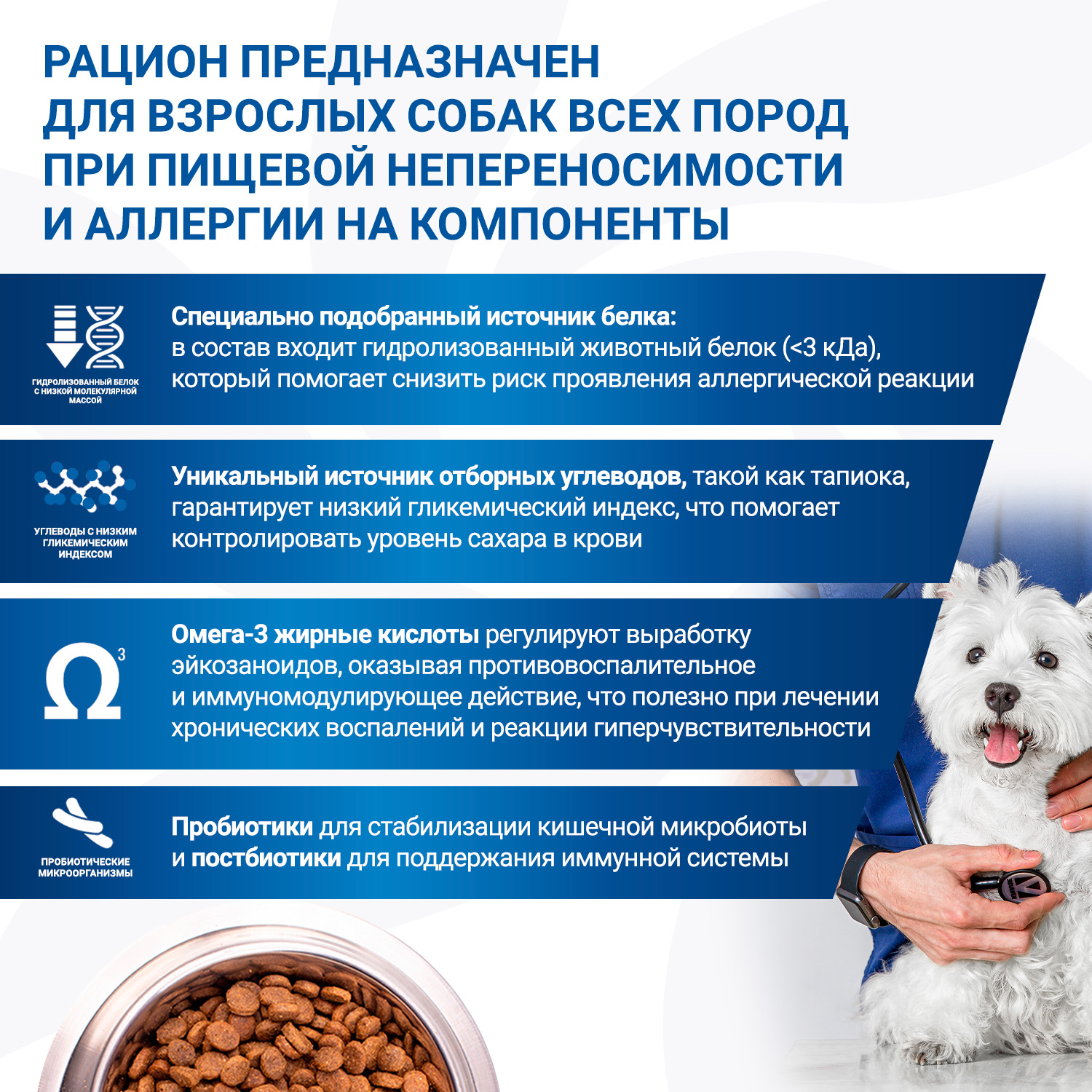 Диетический корм Monge VetSolution Dog An-Hydro ан-гидро для собак при пищевой непереносимости 9 кг
