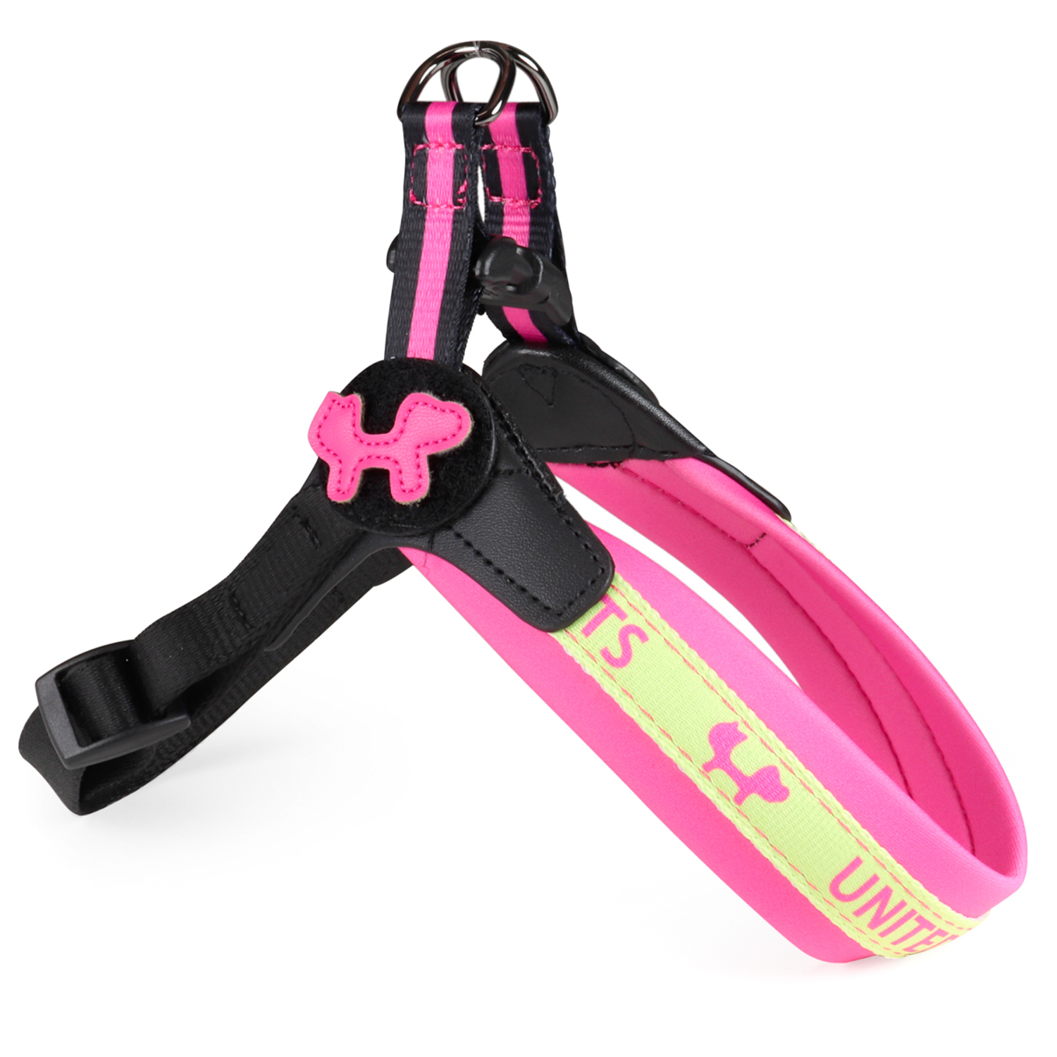 Шлейка United Pets для собак Complete me 1,5 x 34-42 см, розовая с желтым СКИДКА 30%
