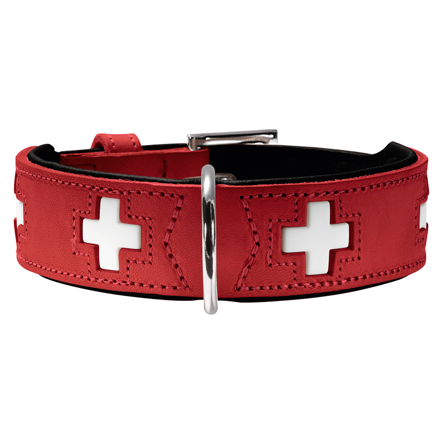 Hunter ошейник для собак Swiss 65 (51-58,5 см) кожа красный / черный Hunter ошейник для собак Swiss 65 (51-58,5 см) кожа красный / черный