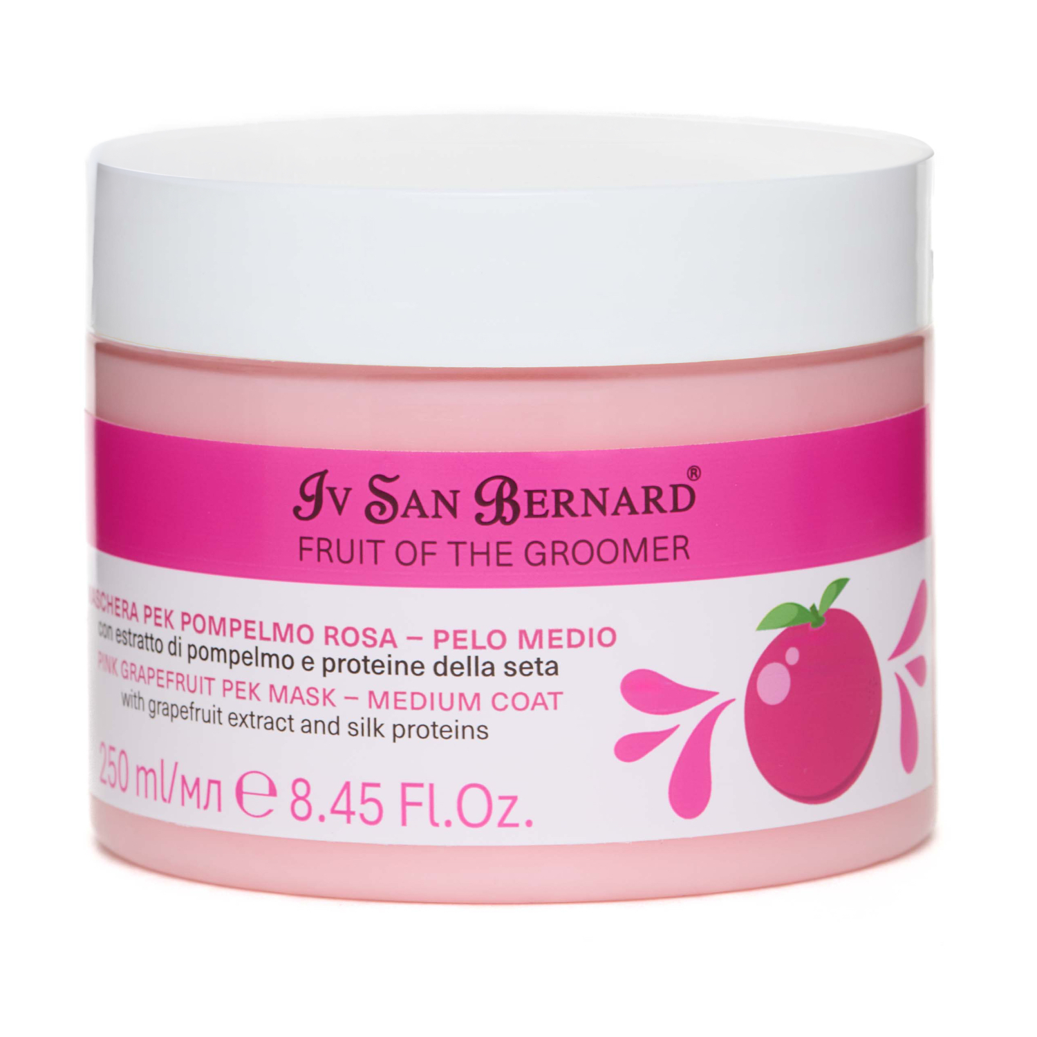 ISB Fruit of the Groomer Pink Grapefruit маска восстанавливающая для шерсти средней длины с протеинами шелка 250 мл