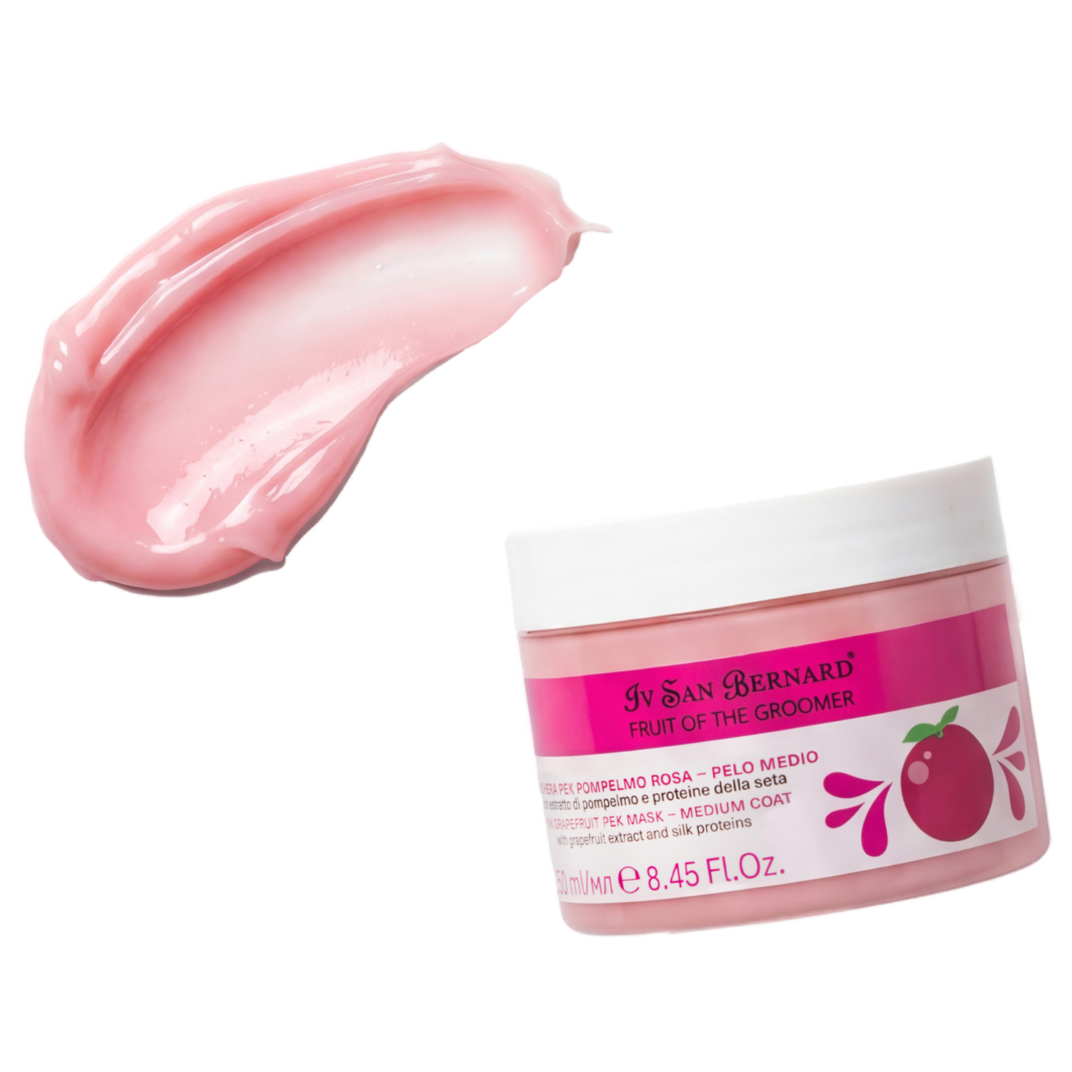 ISB Fruit of the Groomer Pink Grapefruit маска восстанавливающая для шерсти средней длины с протеинами шелка 250 мл