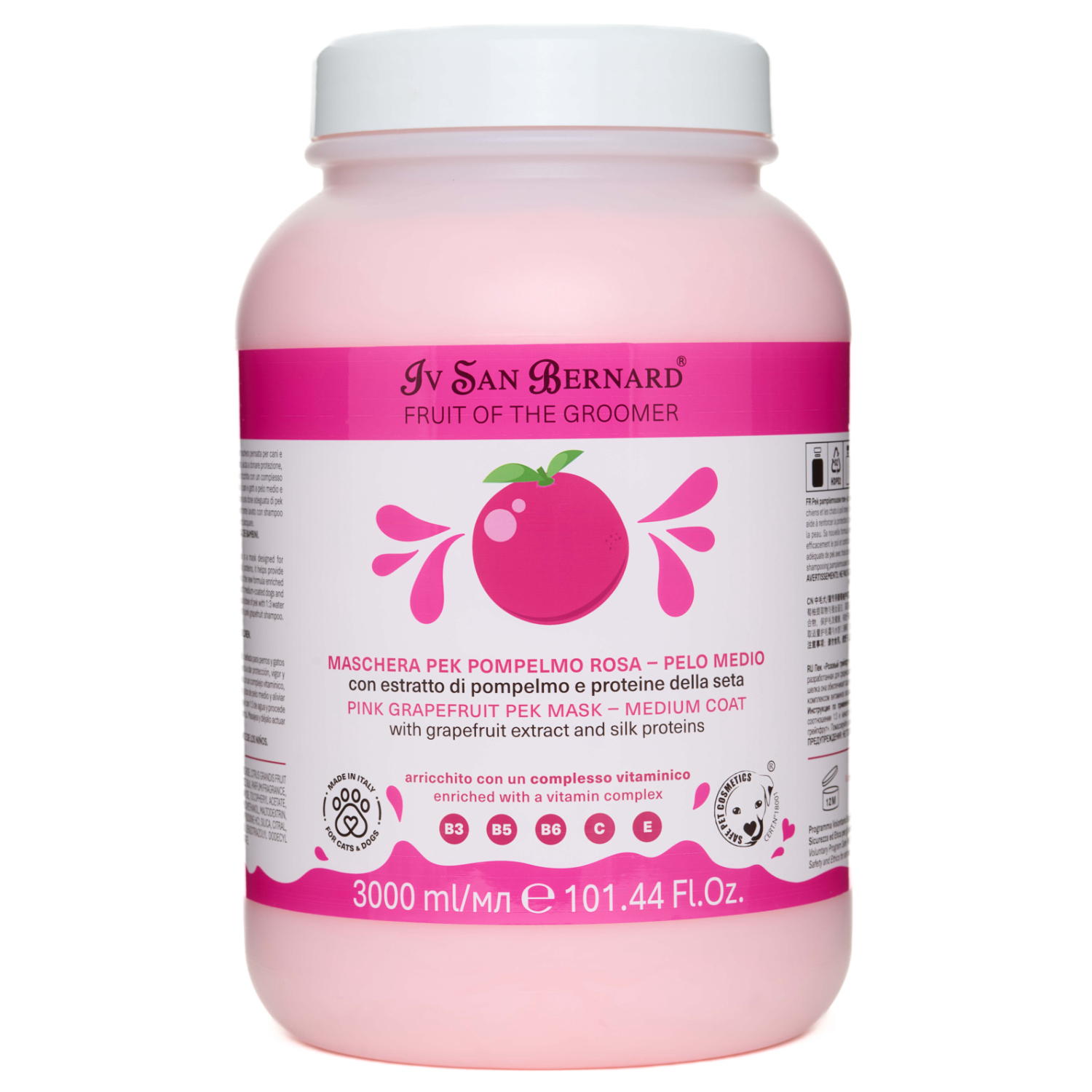 ISB Fruit of the Groomer Pink Grapefruit маска восстанавливающая для шерсти средней длины с протеинами шелка 3000 мл