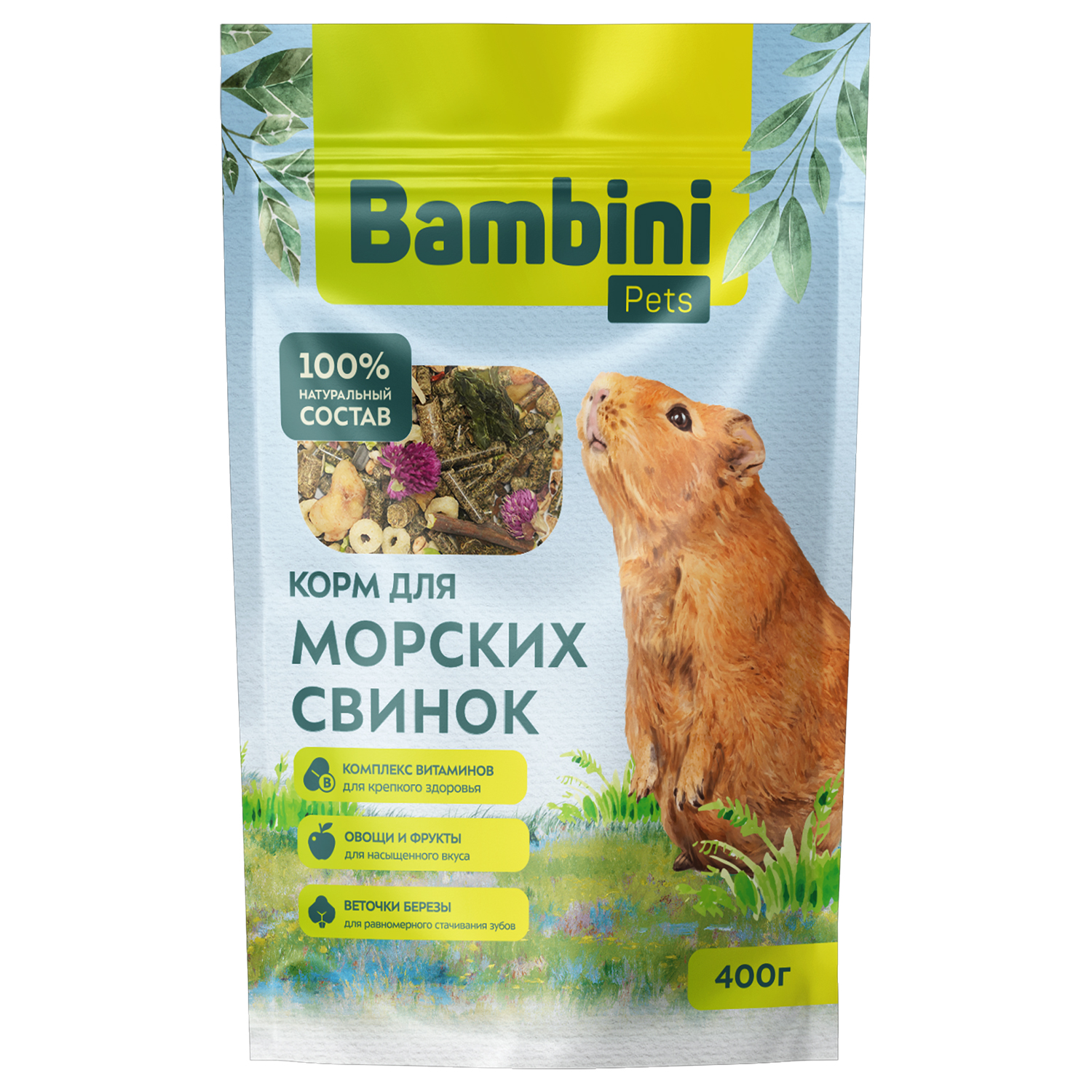 Корм Bambini Pets для морских свинок, 400 г Корм Bambini Pets для морских свинок, 400 г