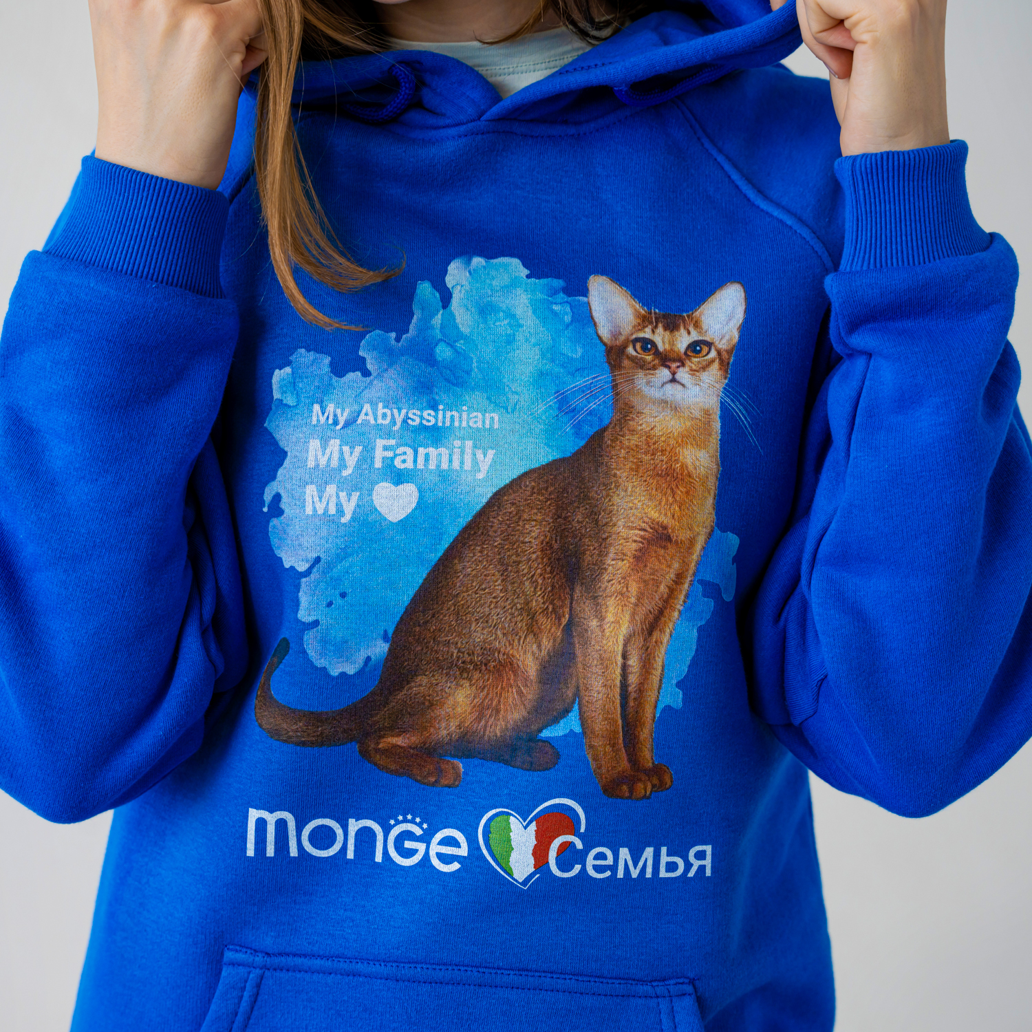 Monge Gift Shop collection 2023 толстовка синяя Абиссинская кошка размер L