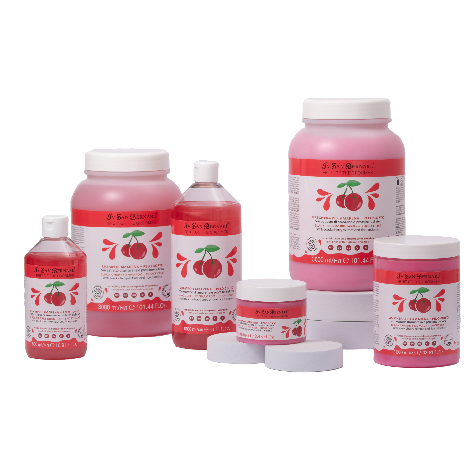 ISB Fruit of the Groomer Black Cherry шампунь для короткой шерсти с протеинами риса 3000 мл