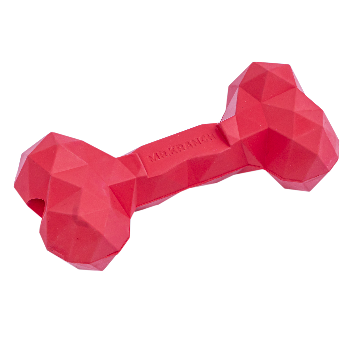 Игрушка Mr.Kranch для собак Кость дентальная Diamond 11 см красная с ароматом бекона