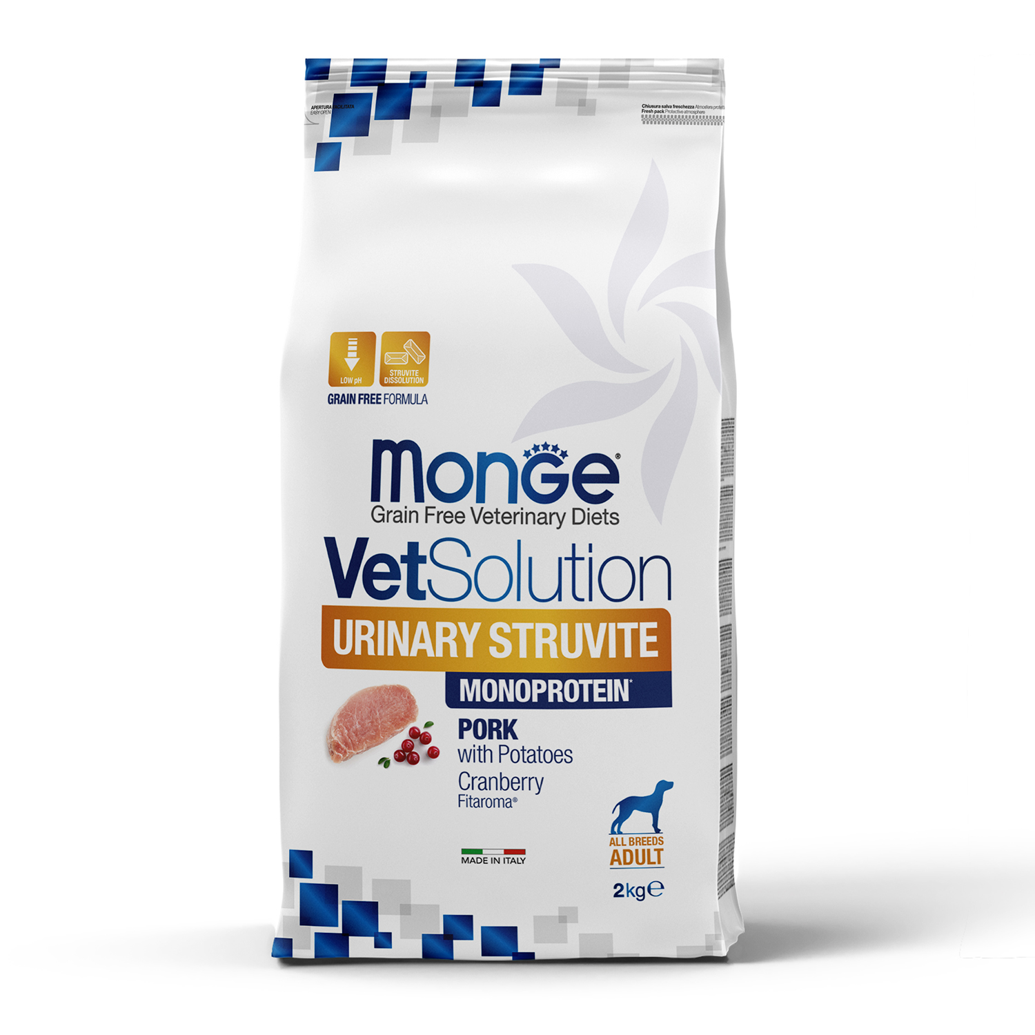 Диетический корм Monge VetSolution Dog Urinary Struvite Уринари Струвит для собак при заболеваниях мочеполовой системы и струвитном течении МКБ 2 кг