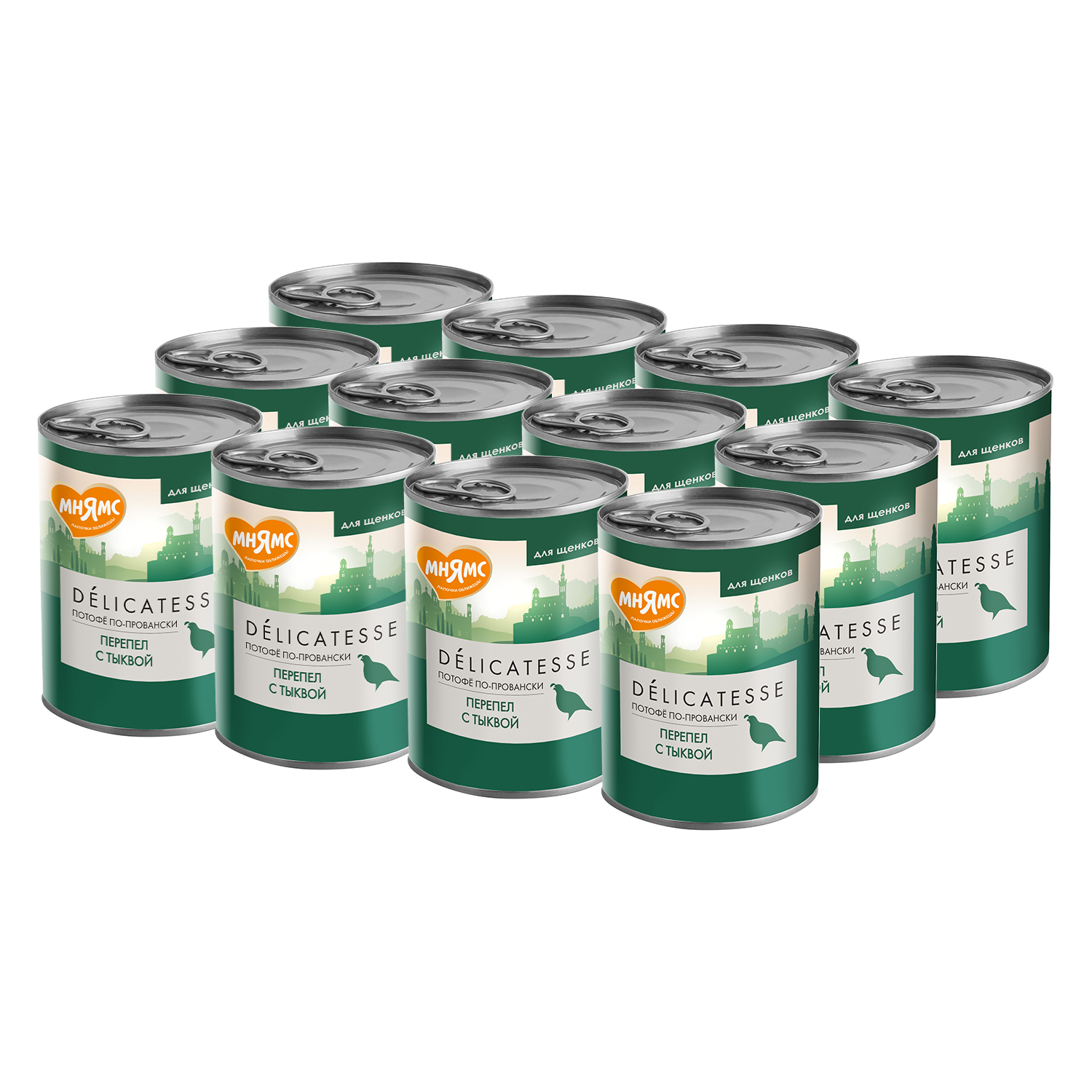 Влажный корм Мнямс Деликатес Паштет из перепёлки с тыквой для щенков всех пород "Потофё по-провански" 400 г