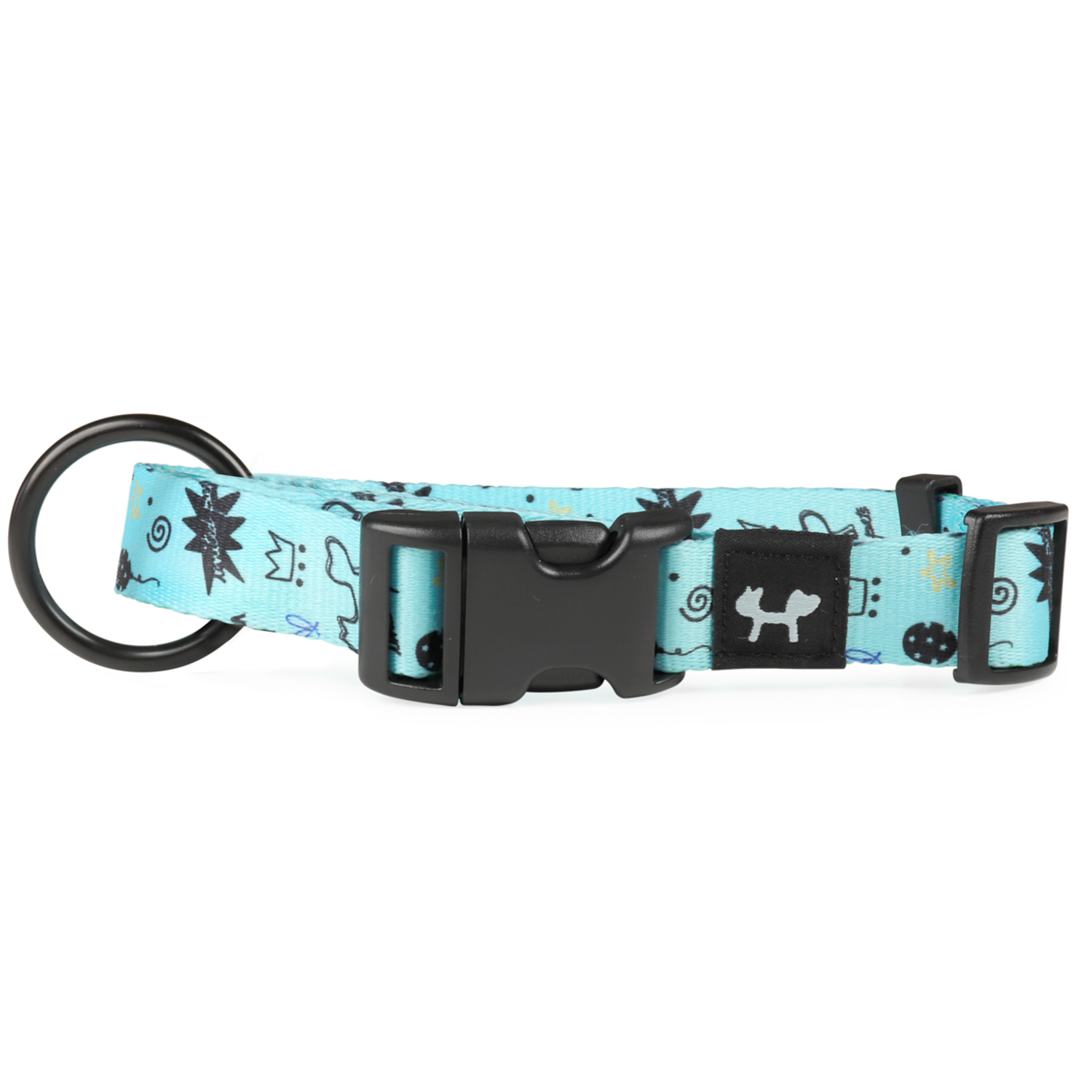 Ошейник United Pets для собак Complete me Writing L 43-73/2,5 см, голубой с рисунком СКИДКА 30%