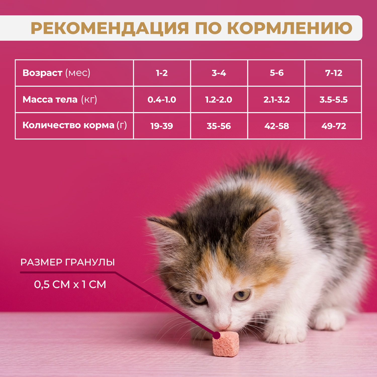 Полнорационный сухой (сублимированный) корм Ranova CN для котят с курицей, 6 г