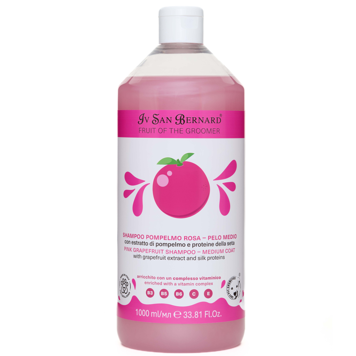 ISB Fruit of the Groomer Pink Grapefruit шампунь для шерсти средней длины с протеинами шелка 1000 мл