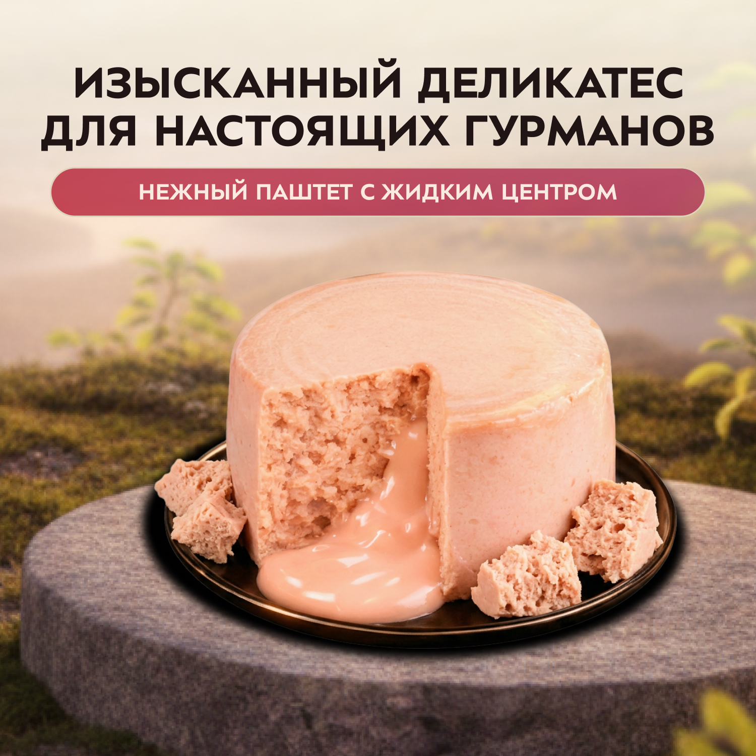 Влажный корм Мнямс Деликатес "Фондан" из мяса курицы с козьим молоком для котят старше 3 месяцев 80 г